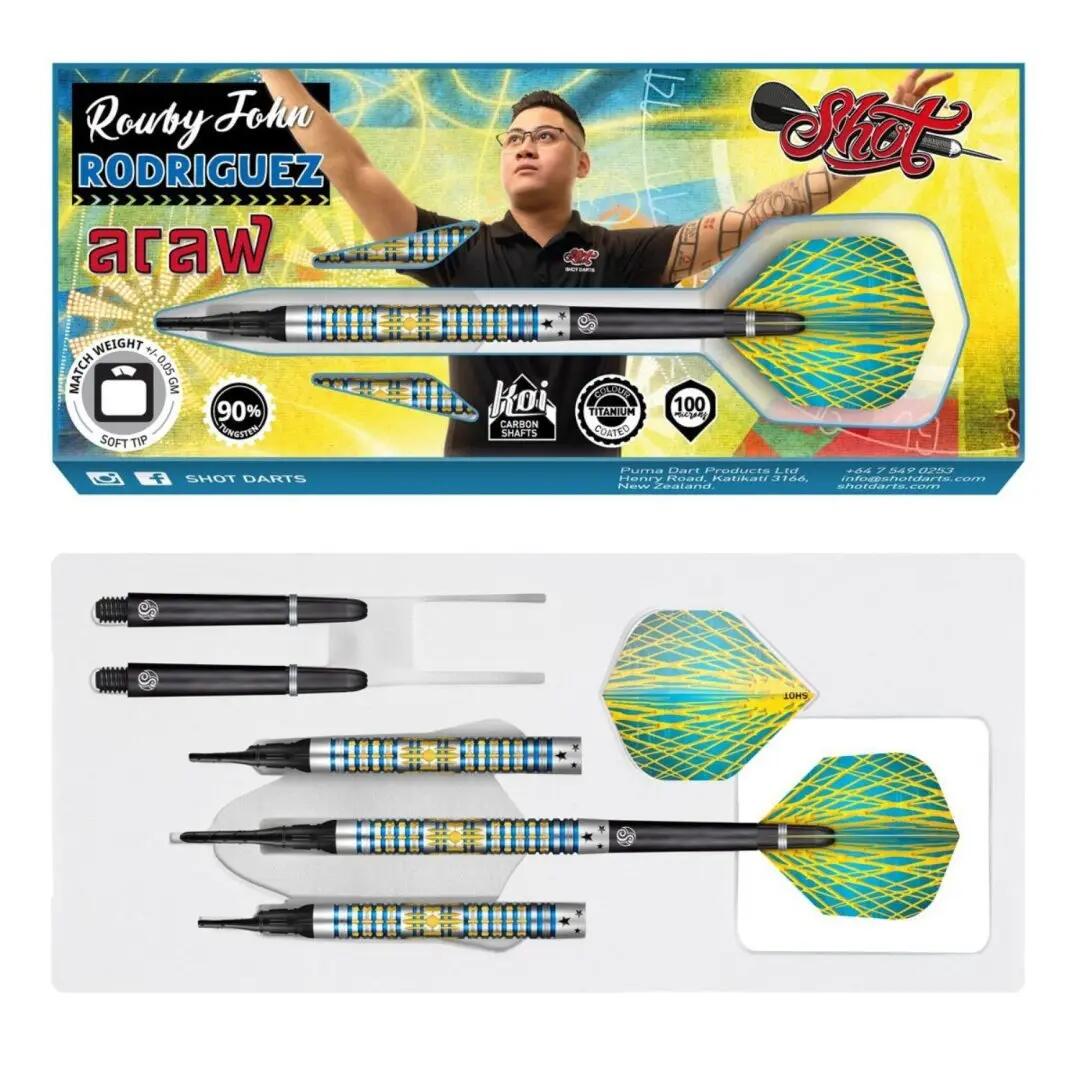 Rowby-John Rodriguez Araw 90% Dartpfeile Softdart 5/5