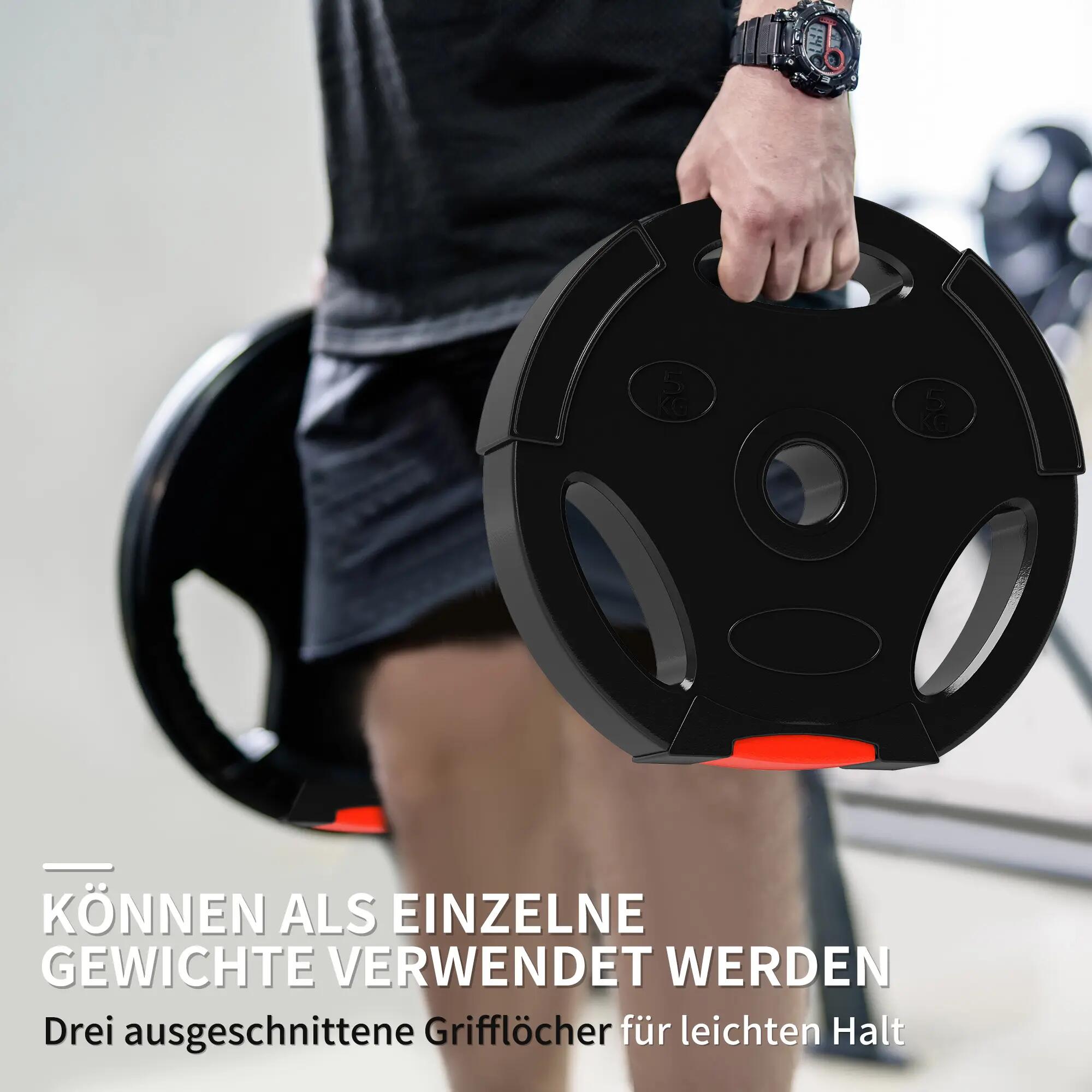 Disques de musculation - Fitness - Unisexe - Poignées - Noir 6/6
