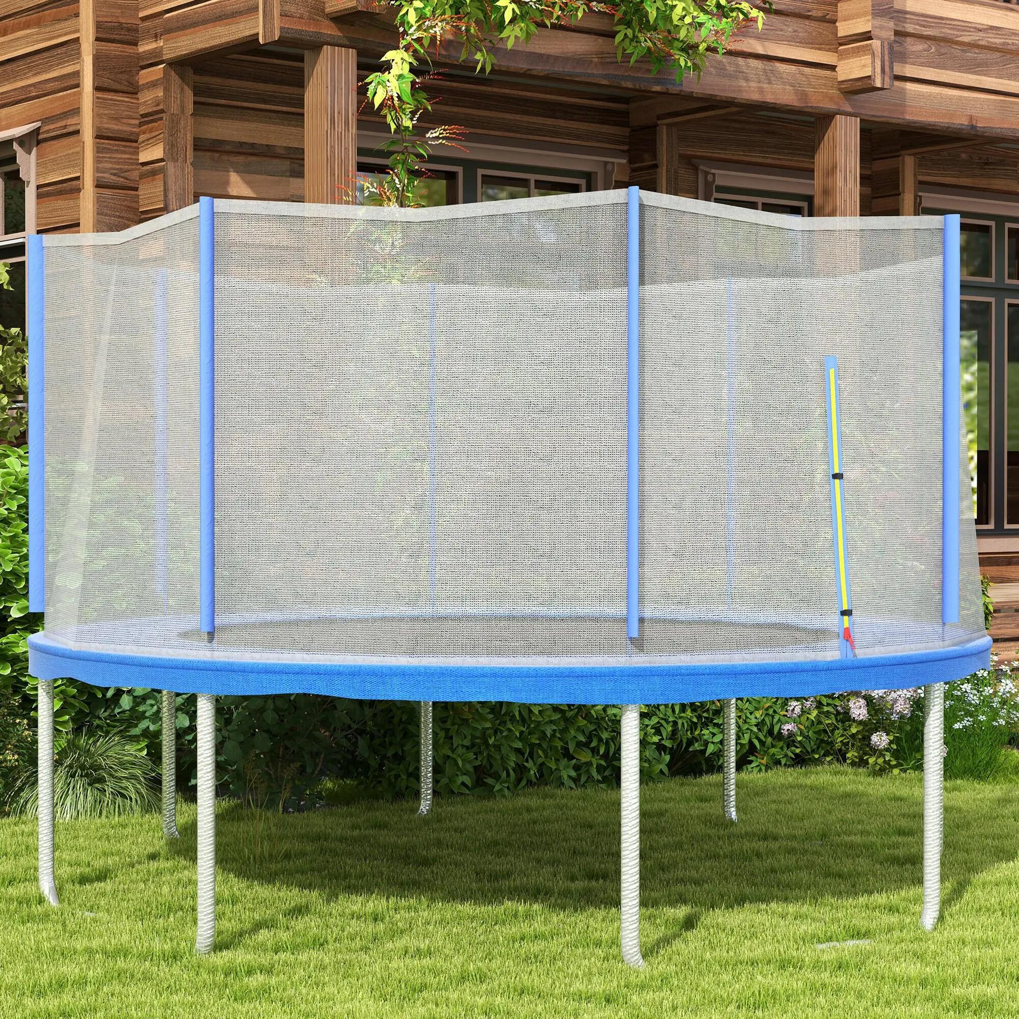Filet de trampoline - forme physique et exercice - porte zippée, 8 poteaux 4/6