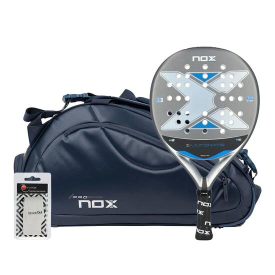 Pack Nox Ultimate Plata Azul + Padel-taschen Nox Pro Series