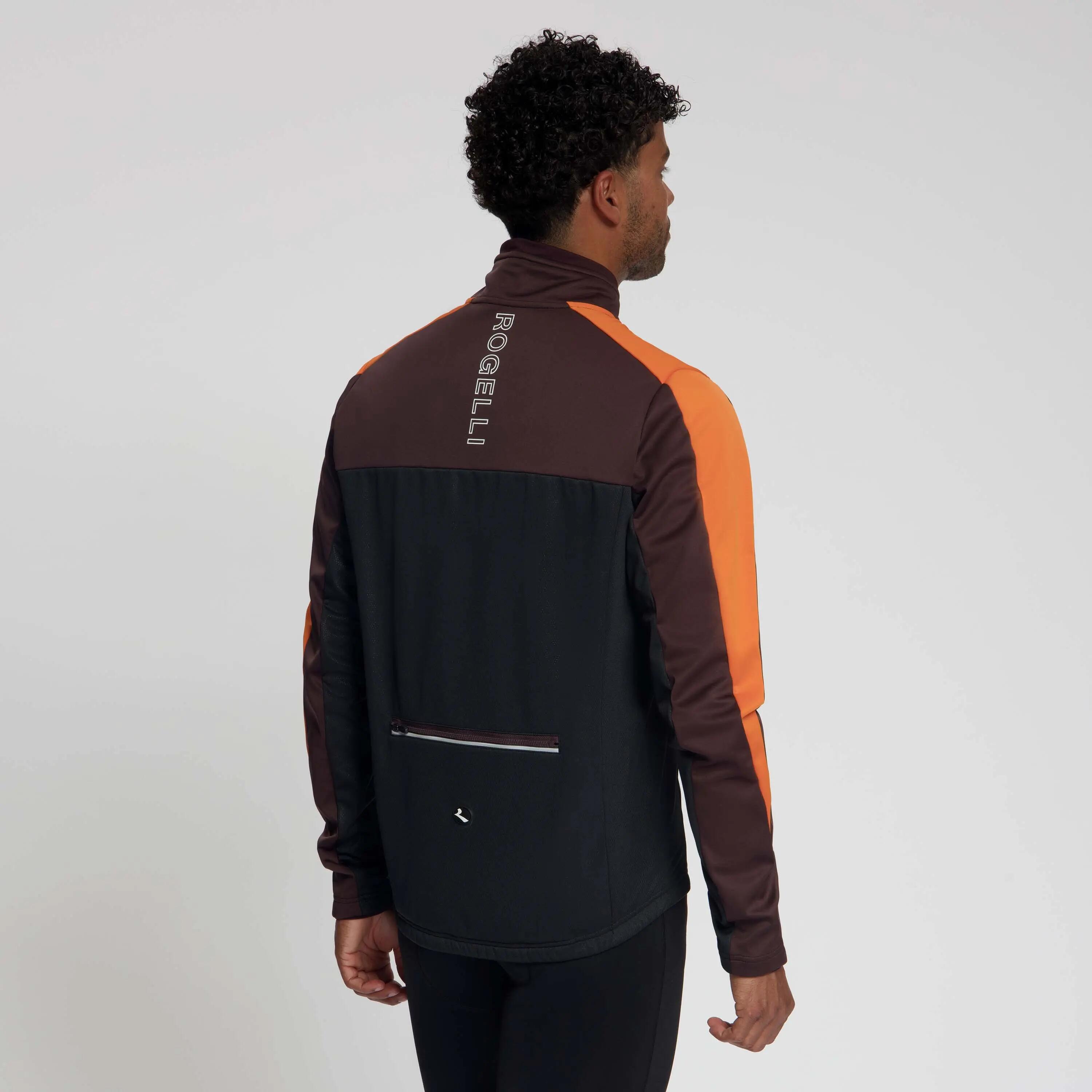 Chaqueta Ciclismo Invierno Hombre Freeze Negra Burdeos Naranja 3/7