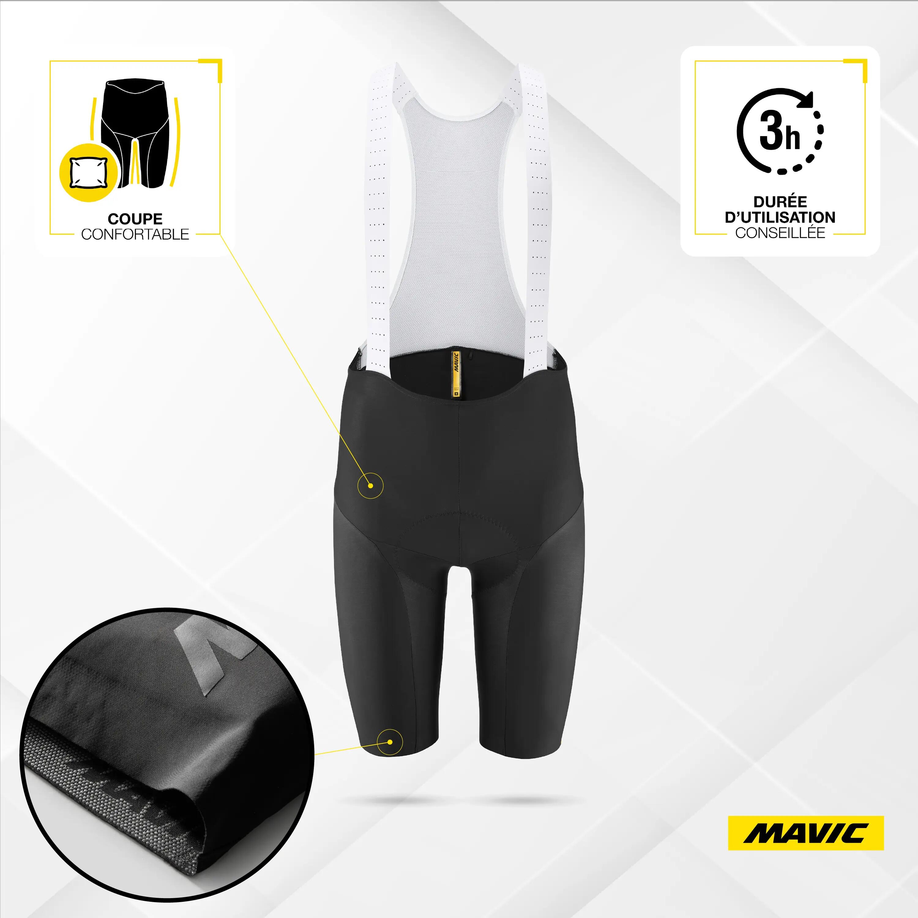Cuissard vélo route homme AKSIUM BIB SHORT bretelles insert respirant stretch 2/7