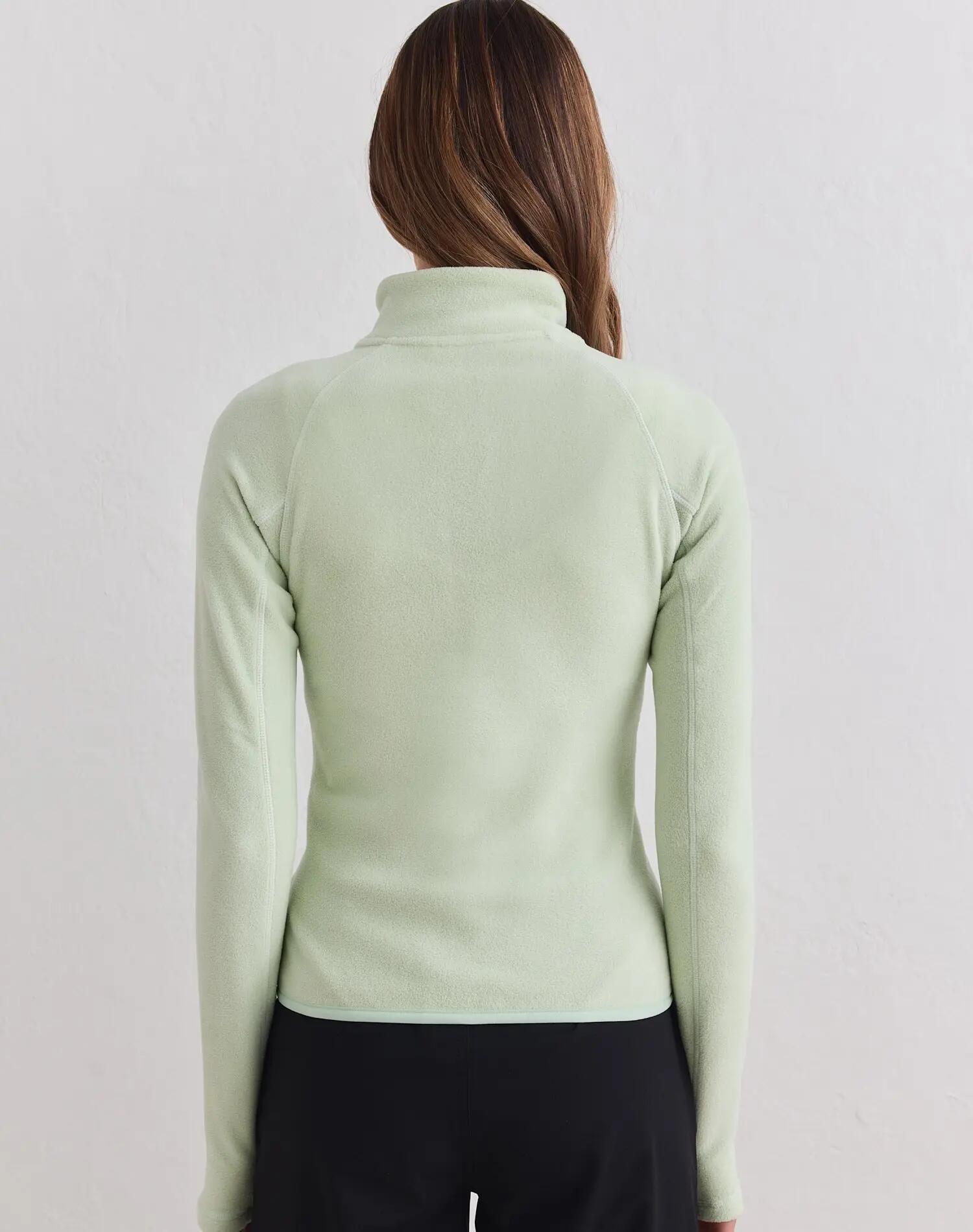 Dames Jas Stretchfleece Met Rits Pistache 2/5
