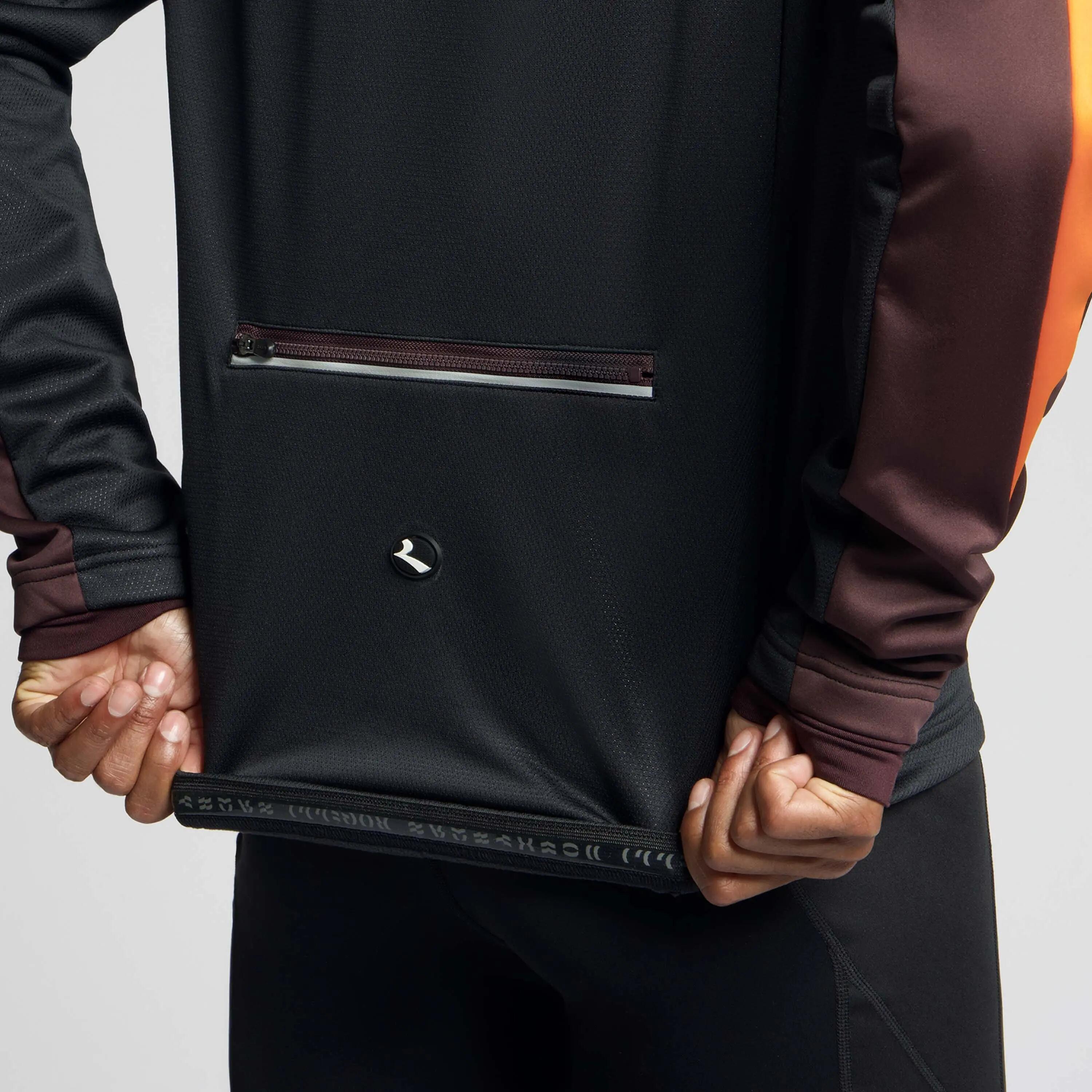 Chaqueta Ciclismo Invierno Hombre Freeze Negra Burdeos Naranja 7/7