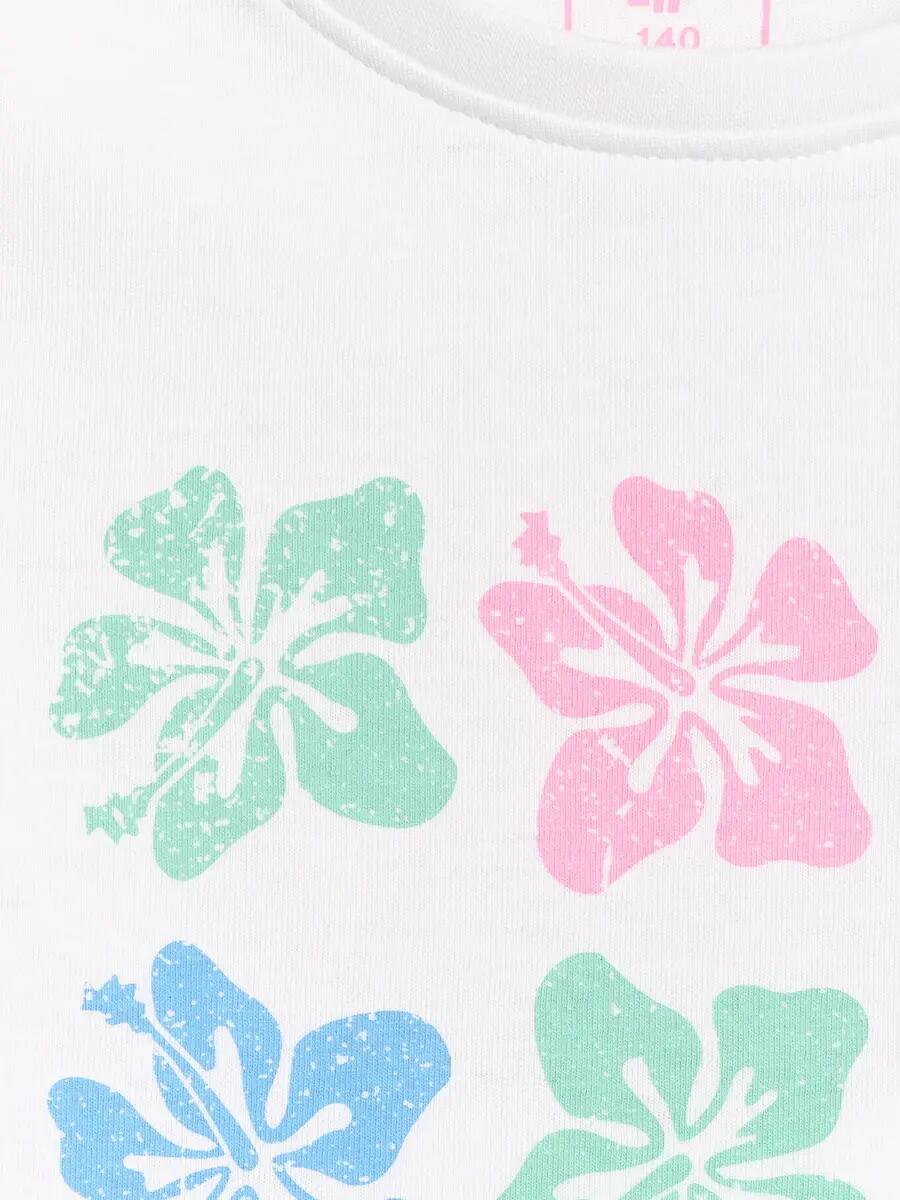 T-shirt regular z nadrukiem dziewczęcy 4F 4FJRSS26TTSHF3982 6/6