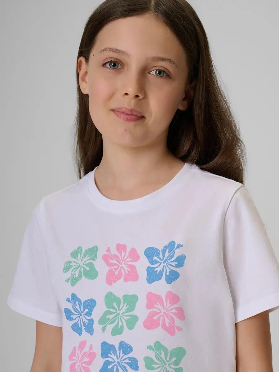 T-shirt regular z nadrukiem dziewczęcy 4F 4FJRSS26TTSHF3982 3/6