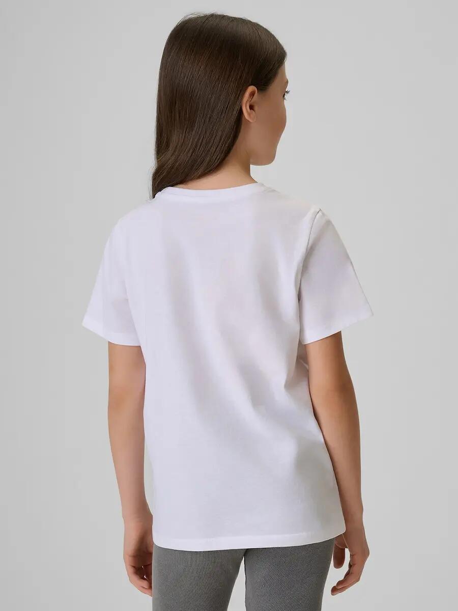 T-shirt regular z nadrukiem dziewczęcy 4F 4FJRSS26TTSHF3982 2/6