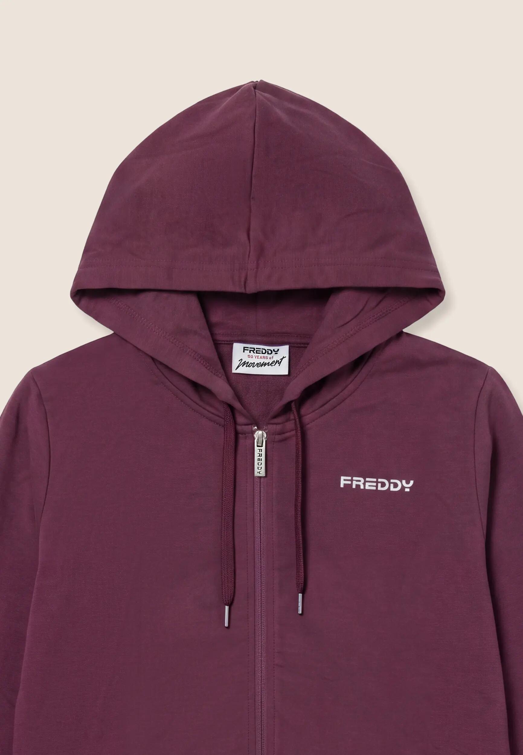 Sweat-shirt avec fermeture zippée et capuche et finitions élastiques griffées 3/3