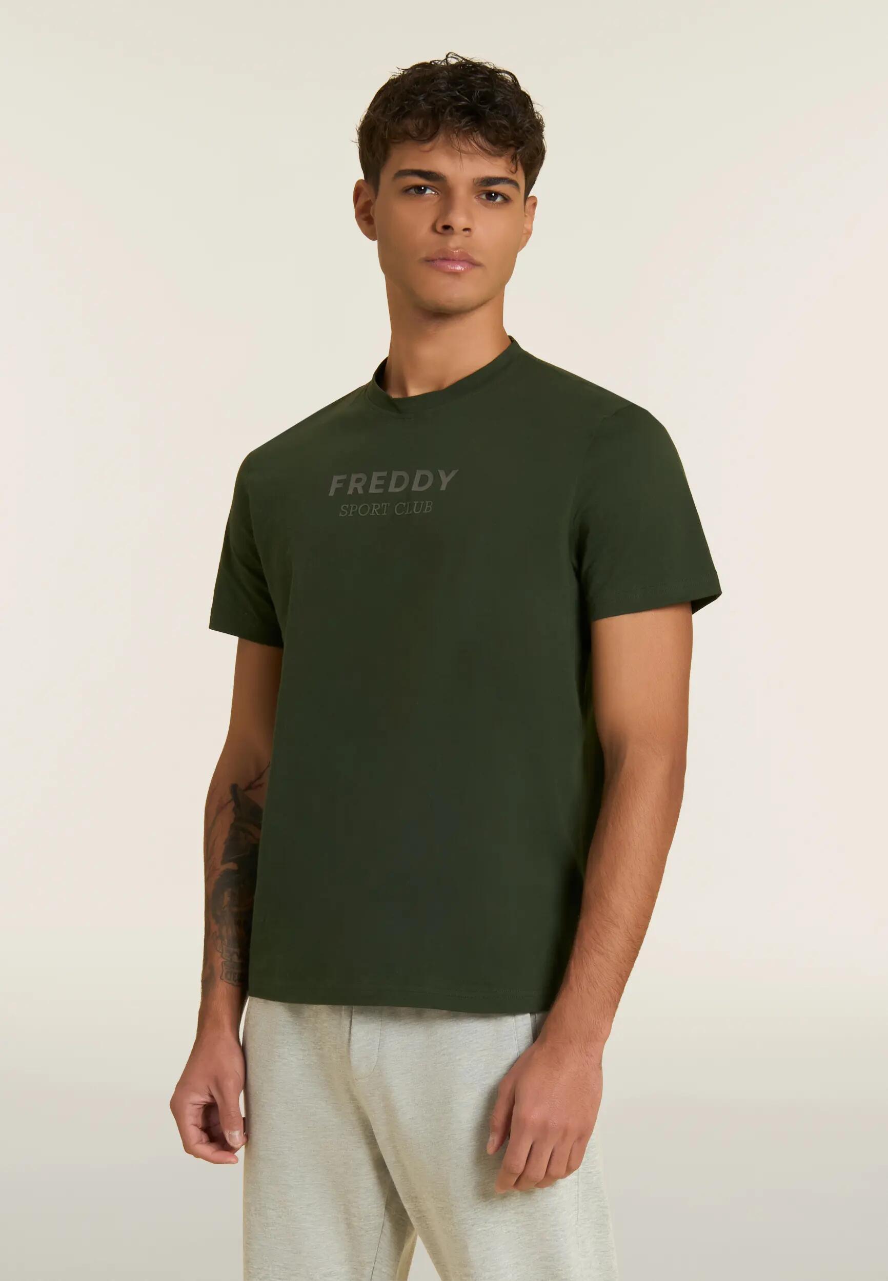 T-shirt da Uomo Regular Fit con Grafica Centrale Gommata 2/6