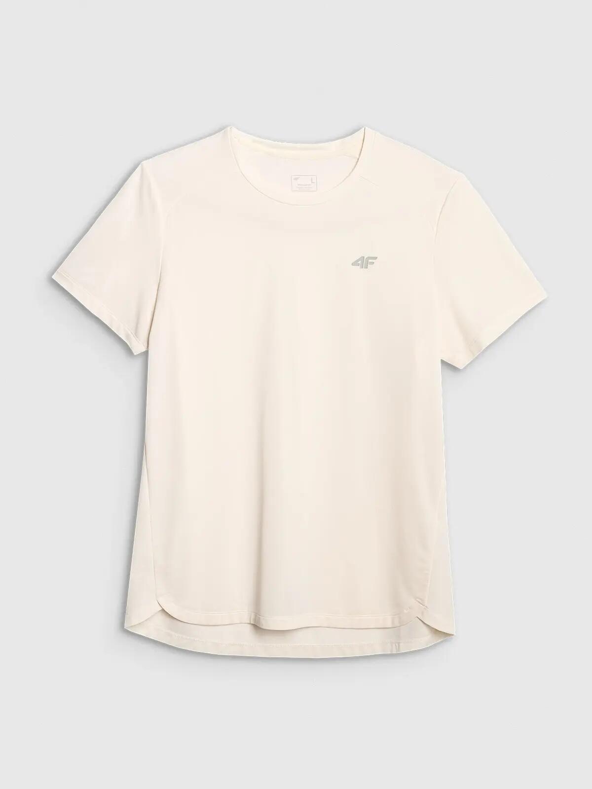 T-SHIRT MĘSKI TRENINGOWY 4F SZYBKOSCHNĄCY ECRU 8/11