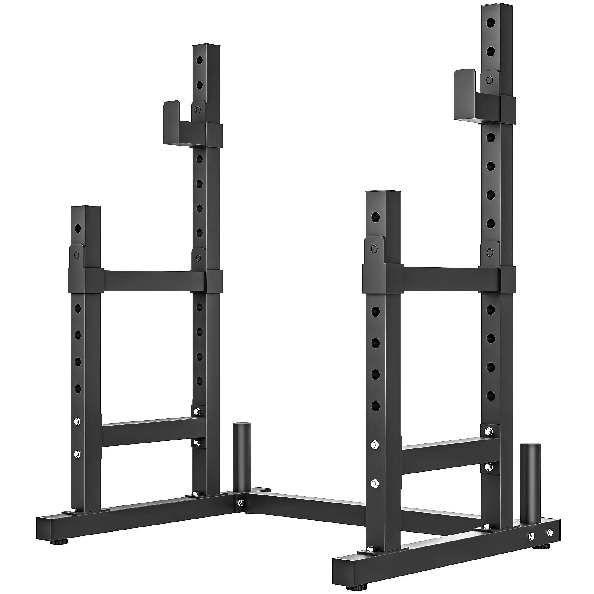 Support musculation - Haltérophilie - Unisexe - double niveau réglable - Noir 2/6