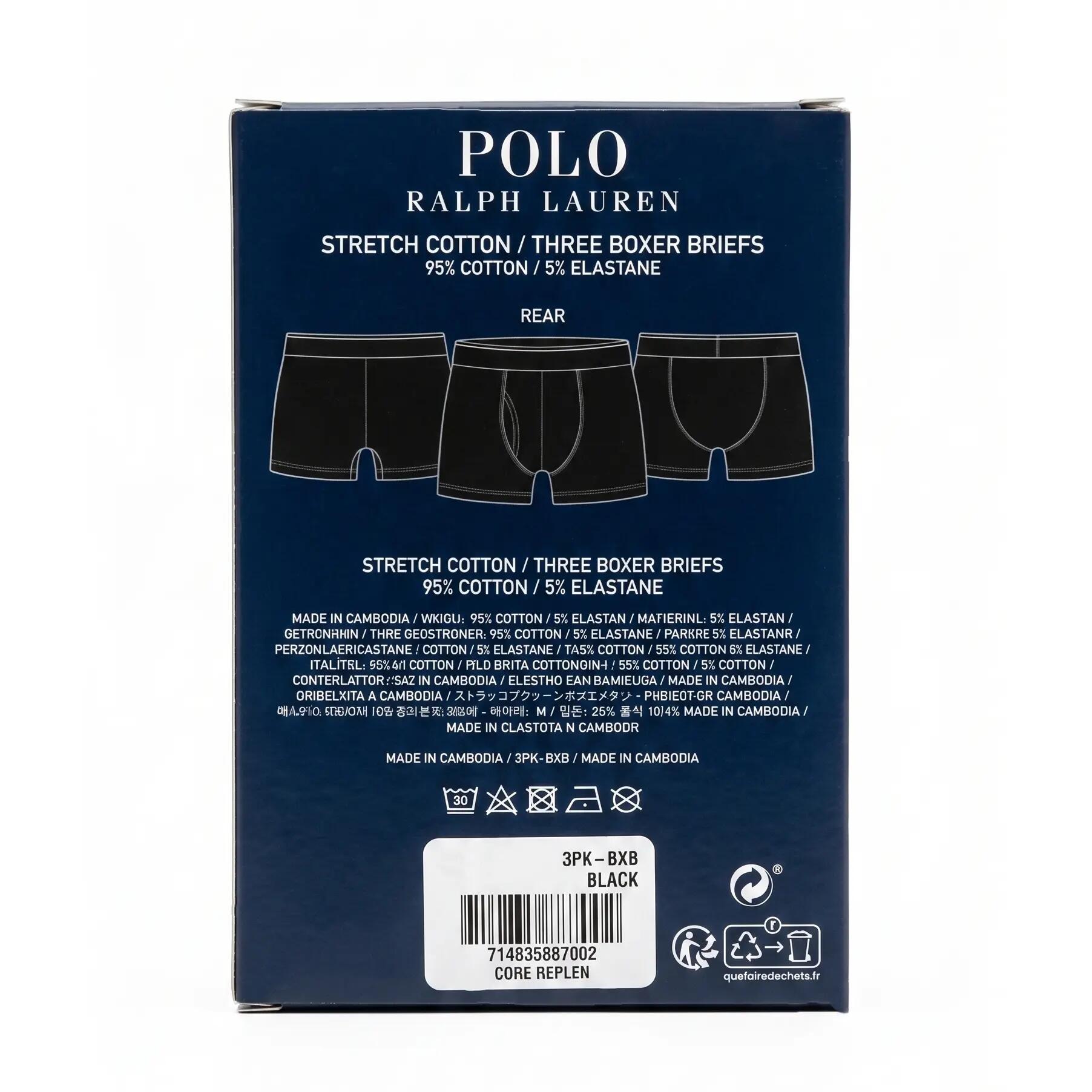 Heren Boxershorts Polo Ralph Lauren 3-Pack Set Zwart Katoen 5/7