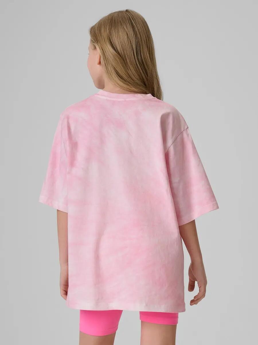 T-shirt loose z nadrukiem dziewczęcy 4F 4FJRSS26TTSHF3911 2/6