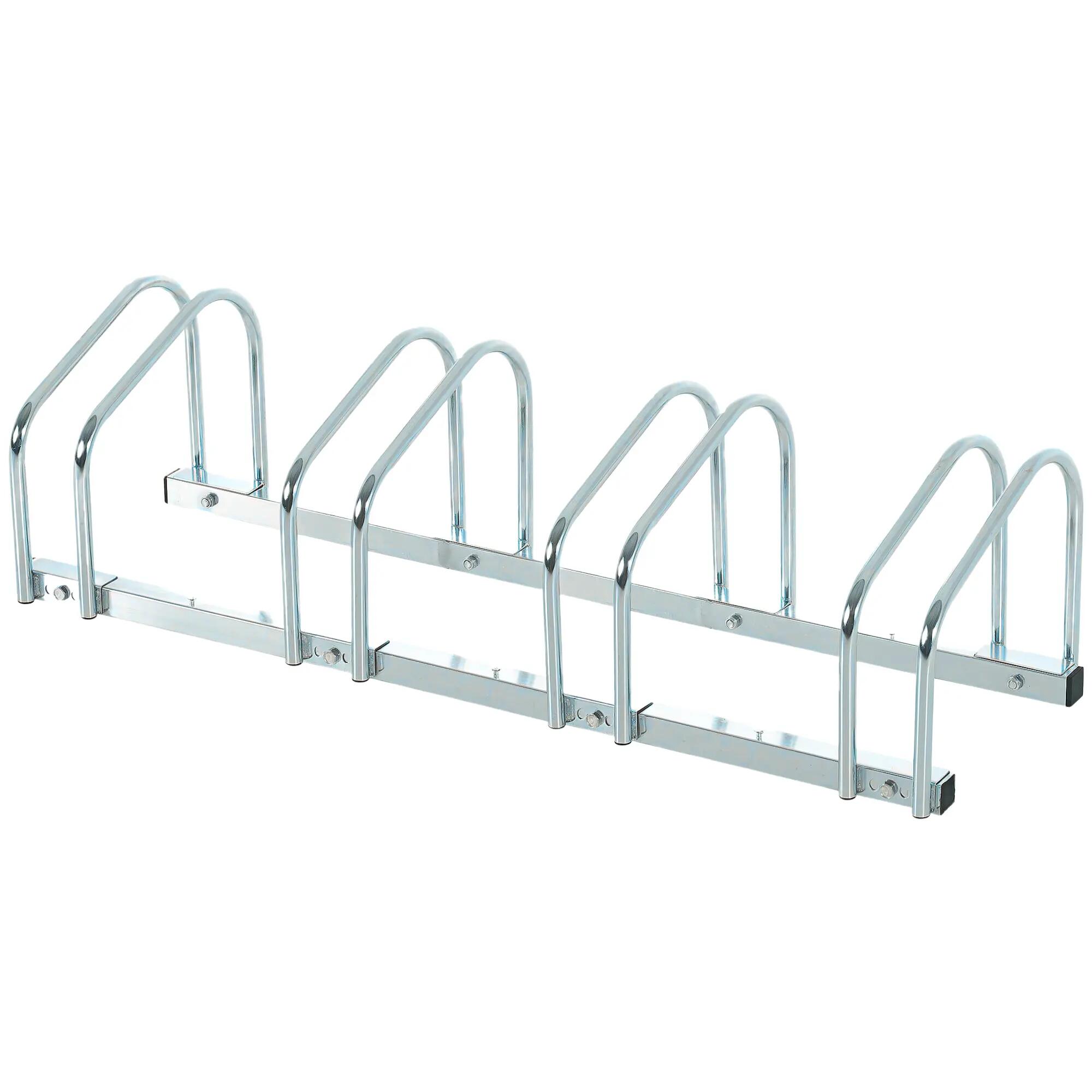 Râtelier vélos - Cyclisme - Unisexe - 4 emplacements, Acier galvanisé - Argent 1/6