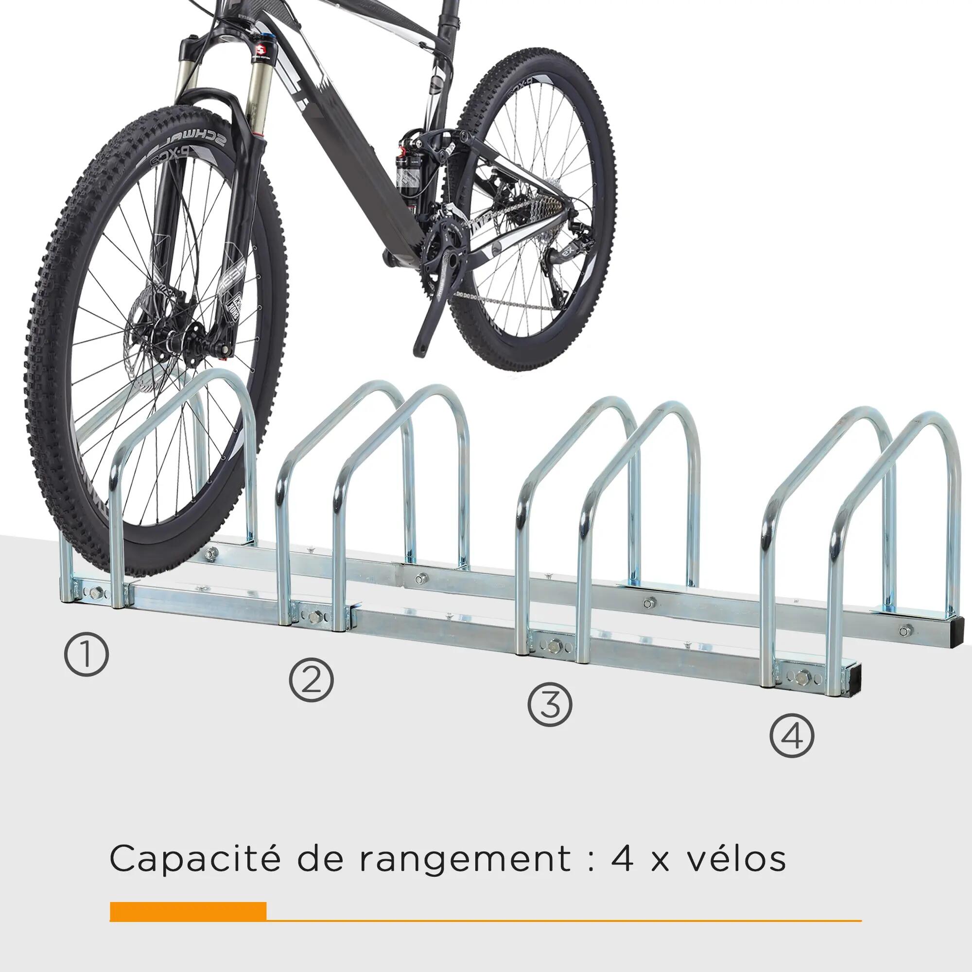 Râtelier vélos - Cyclisme - Unisexe - 4 emplacements, Acier galvanisé - Argent 6/6