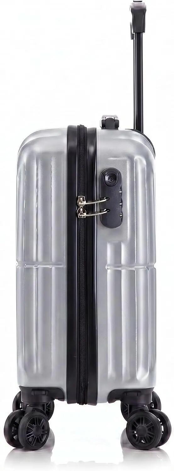 Maleta Equipaje de Mano 40x30x20cm (27L) Ruedas 360º Desmontables. ABS (Plata) 5/7