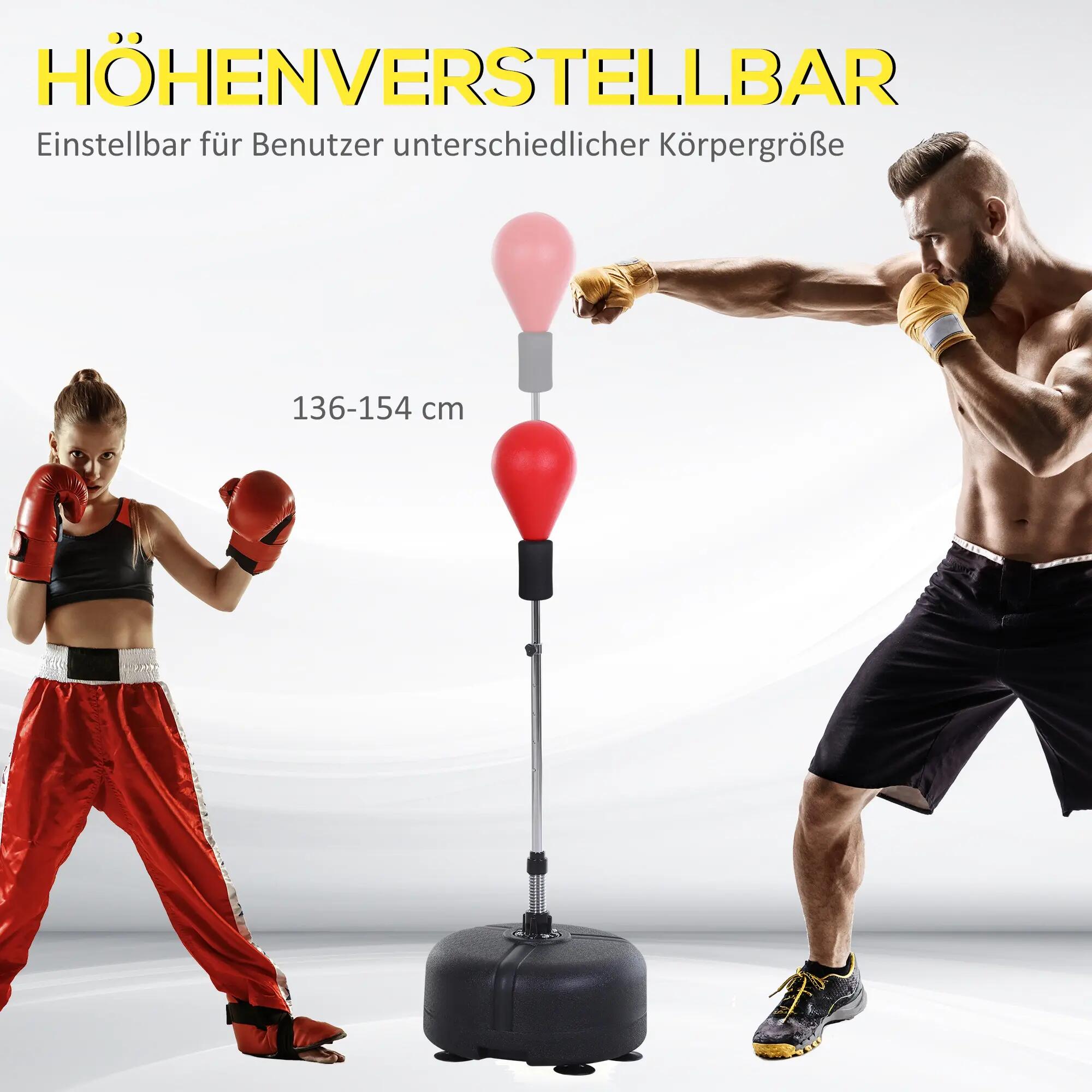 punching-ball - boxe - mixte - hauteur réglable 136-154 cm, base lestable - noir 6/6