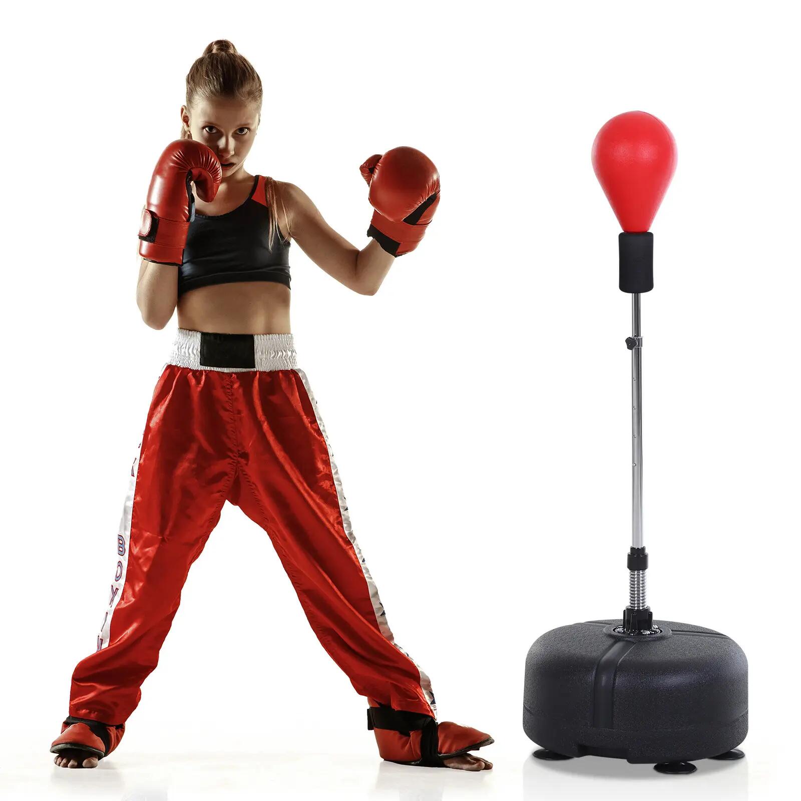 punching-ball - boxe - mixte - hauteur réglable 136-154 cm, base lestable - noir 4/6