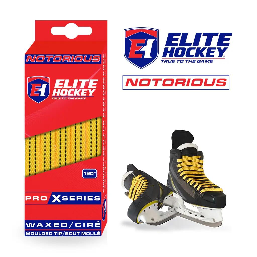 Laces Notorious Pro X Series Yellow Waxed Molded Tip Laces 96" Yellow