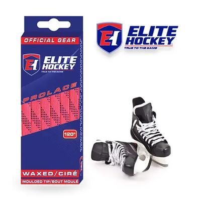 Elite hockey paars / wit gewaxt veters met gegoten uiteinden 108