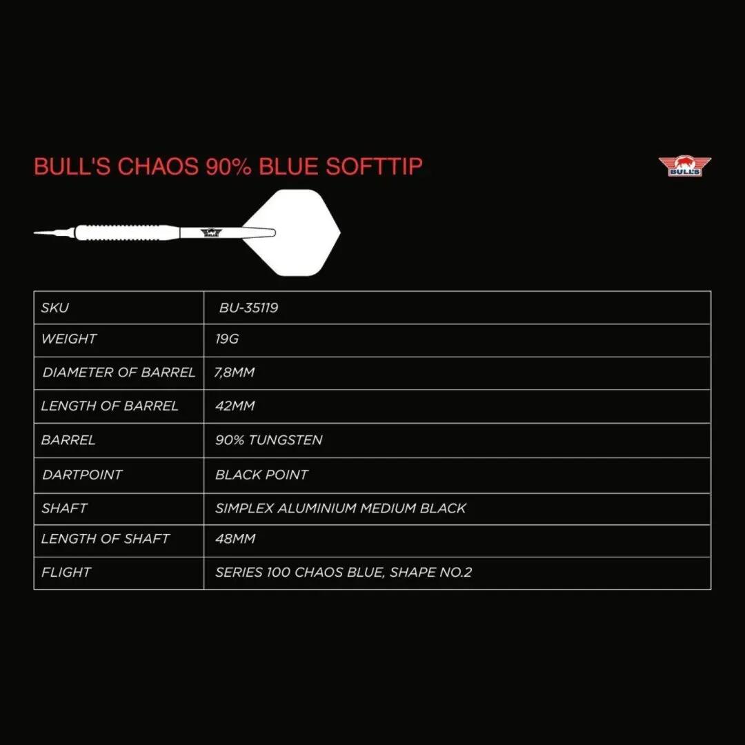Chaos Blue 90% Dartpfeile Softdart 7/7