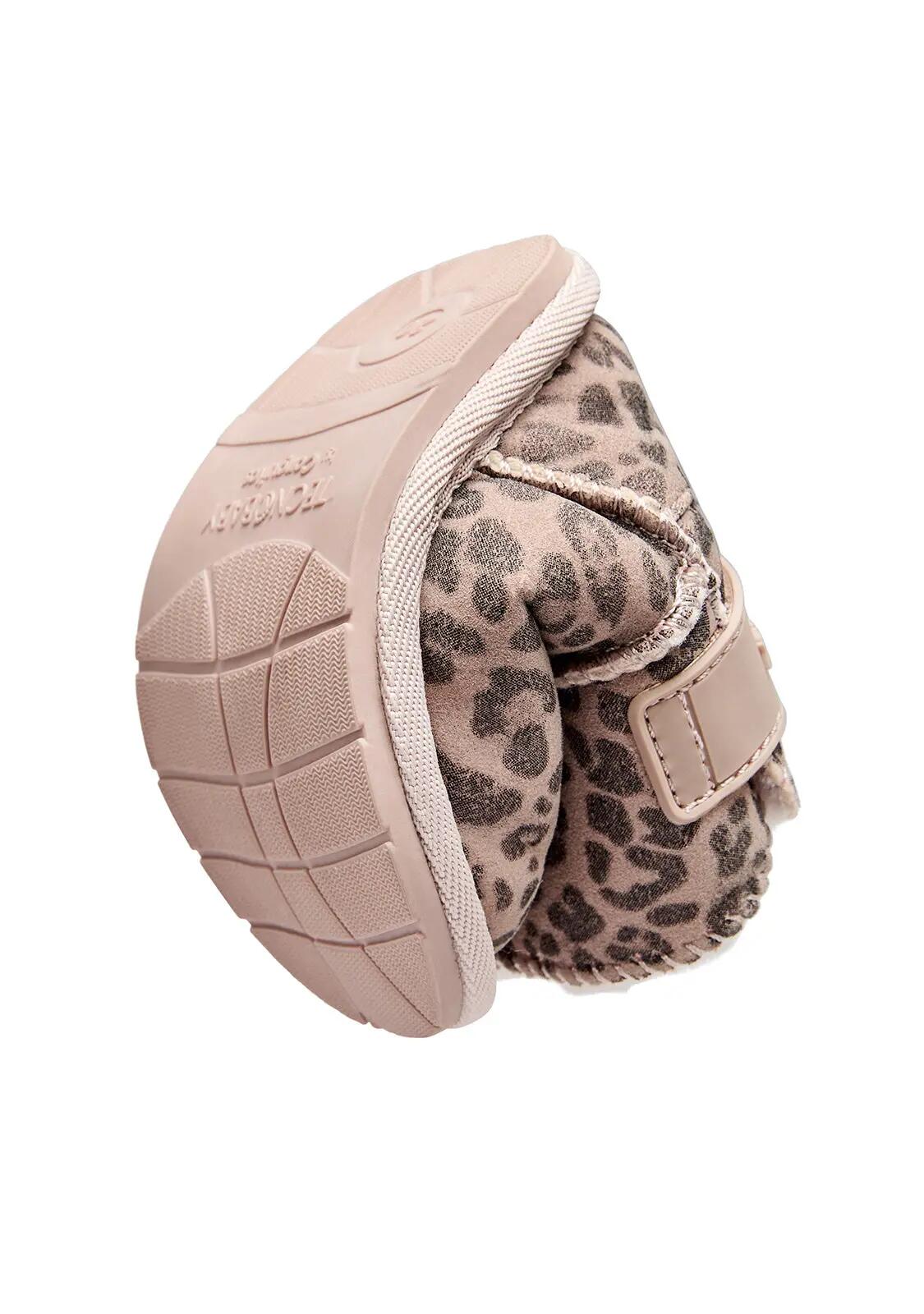 Botas Australianas de Bebé Barefoot con Estampado de Leopardo en Rosa 3/4