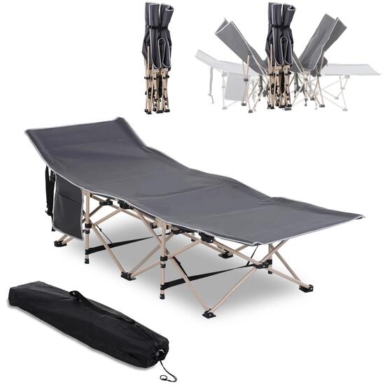 Lit de camp - Camping - Unisexe - Pliant, imperméable - Gris