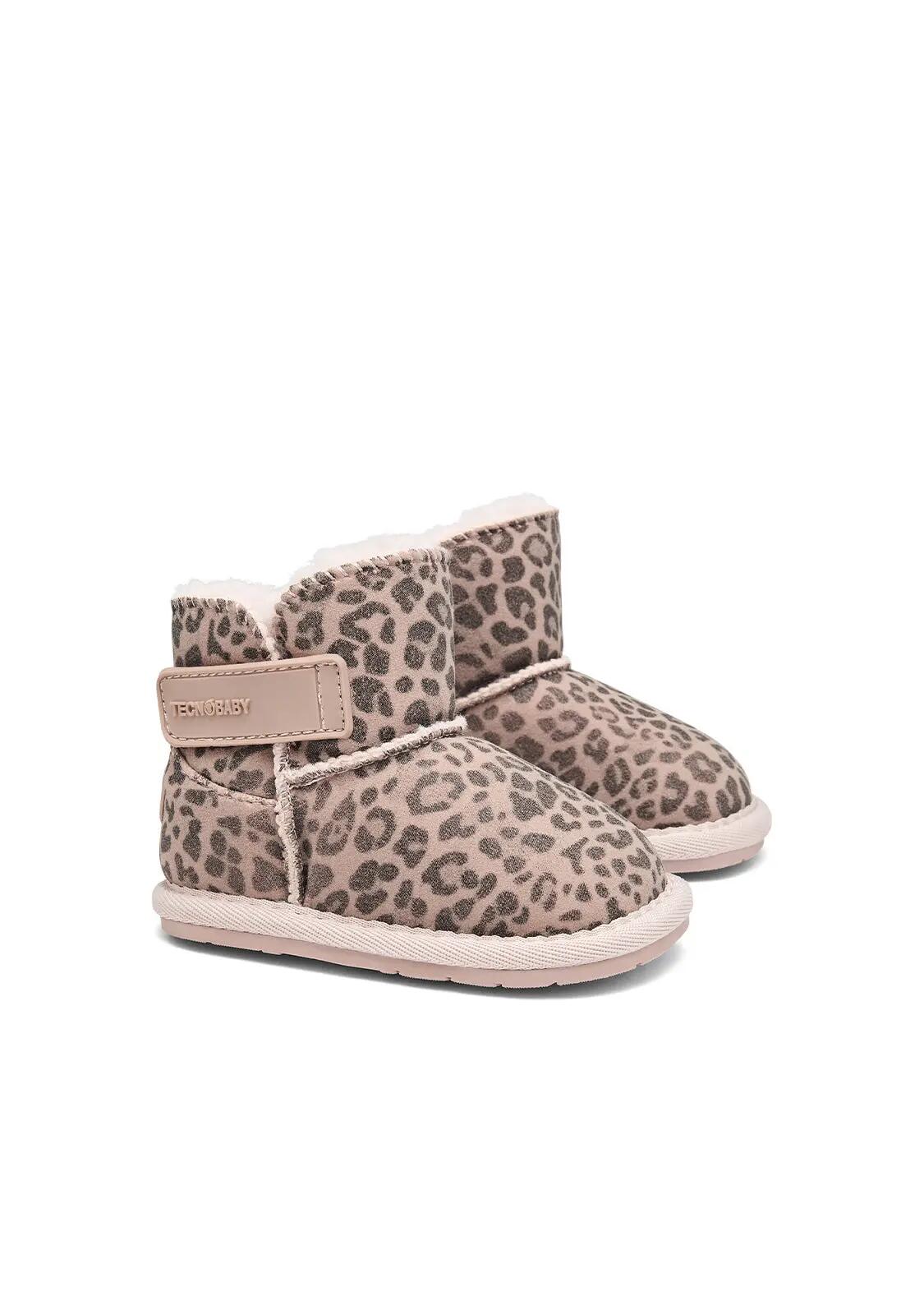 Botas Australianas de Bebé Barefoot con Estampado de Leopardo en Rosa 2/4