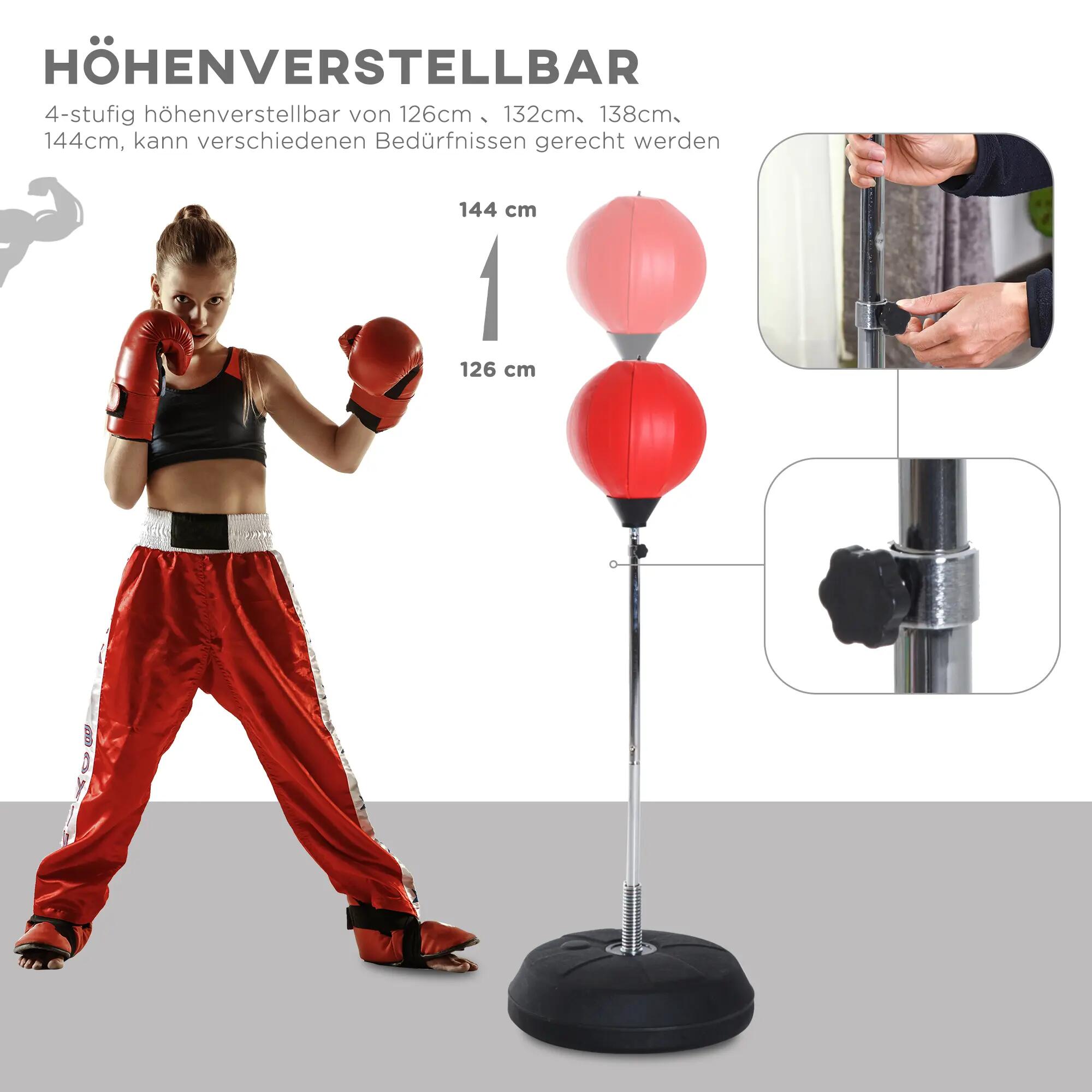 Ballon de frappe réglable - boxe et muay-thaï - rouge 6/6