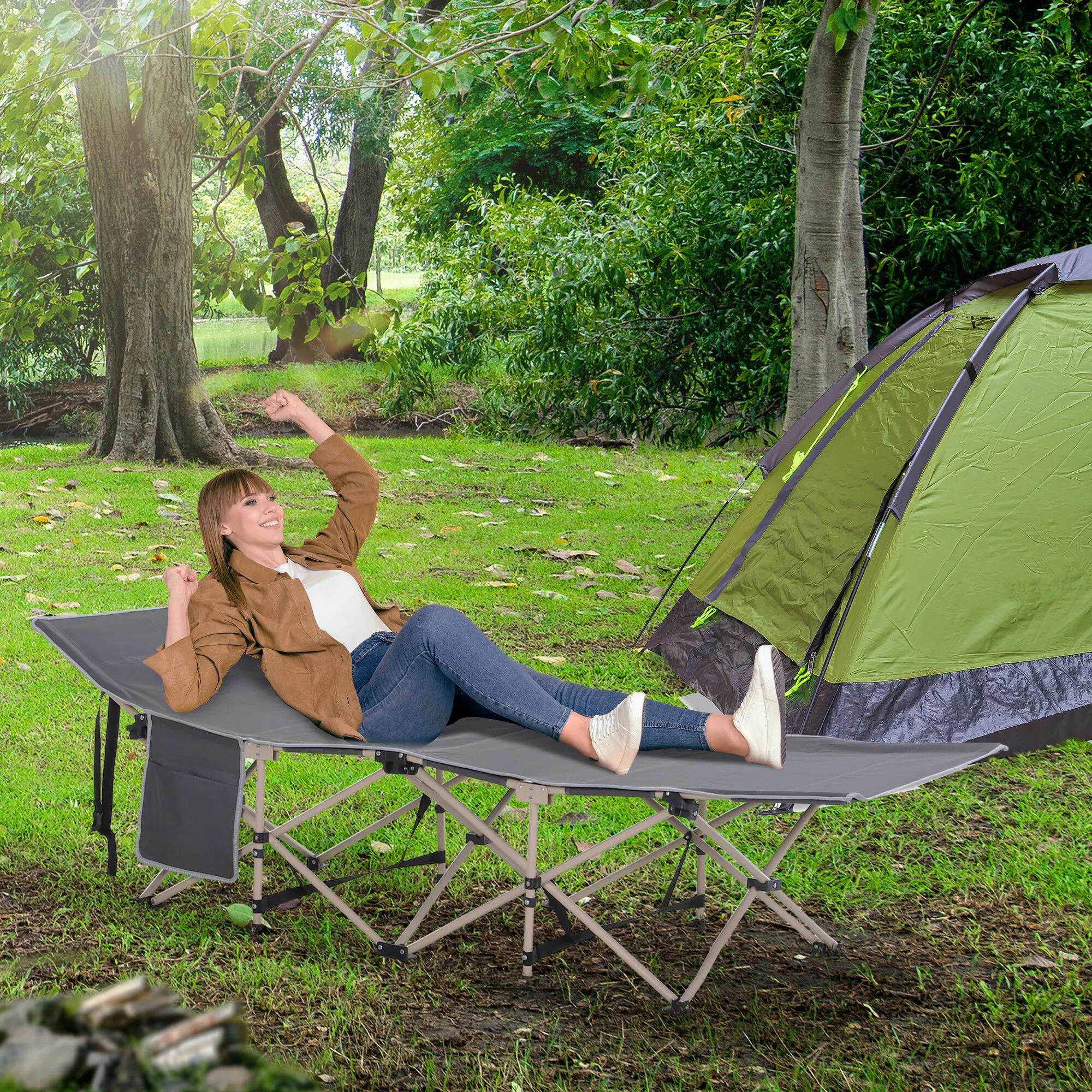 Lit de camp - Camping - Unisexe - Pliant, imperméable - Gris 4/6