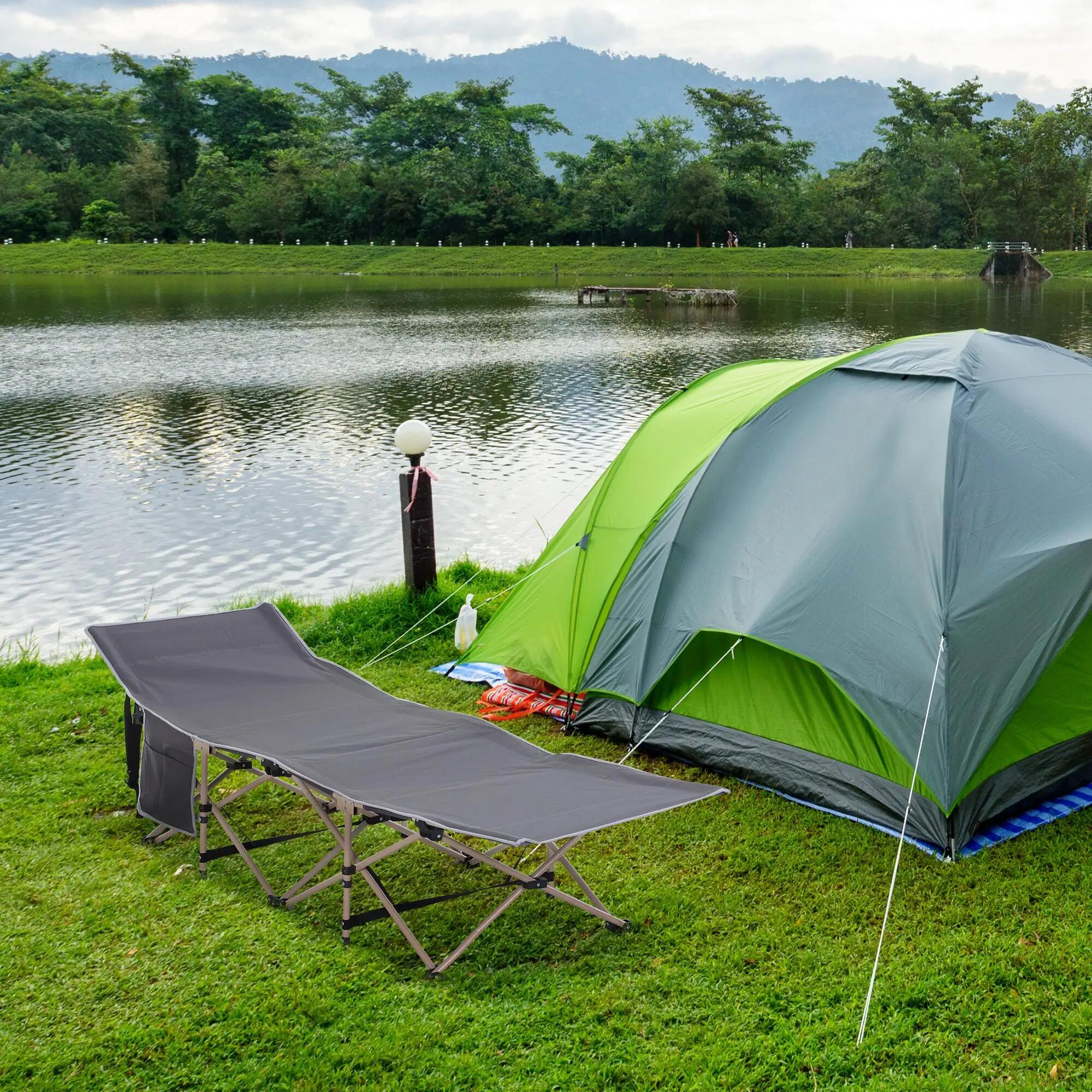 Lit de camp - Camping - Unisexe - Pliant, imperméable - Gris 3/6