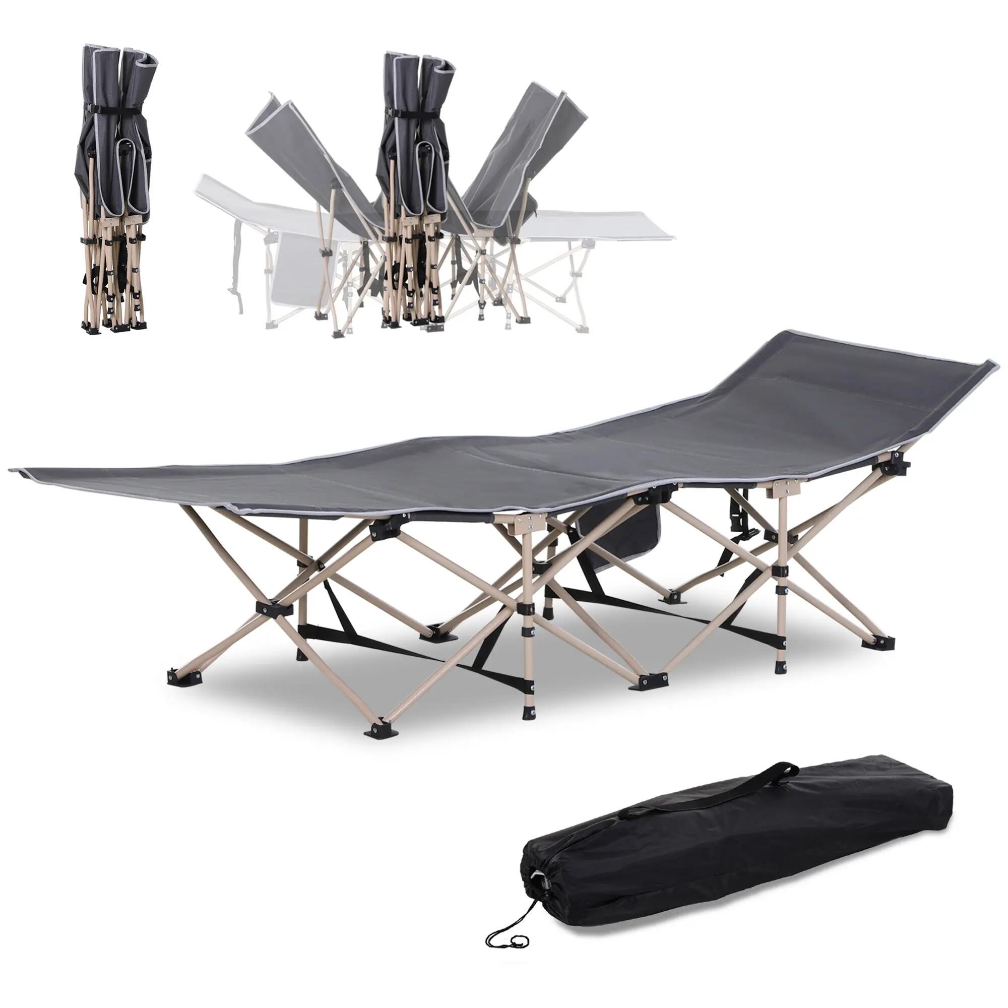 Lit de camp - Camping - Unisexe - Pliant, imperméable - Gris 2/6