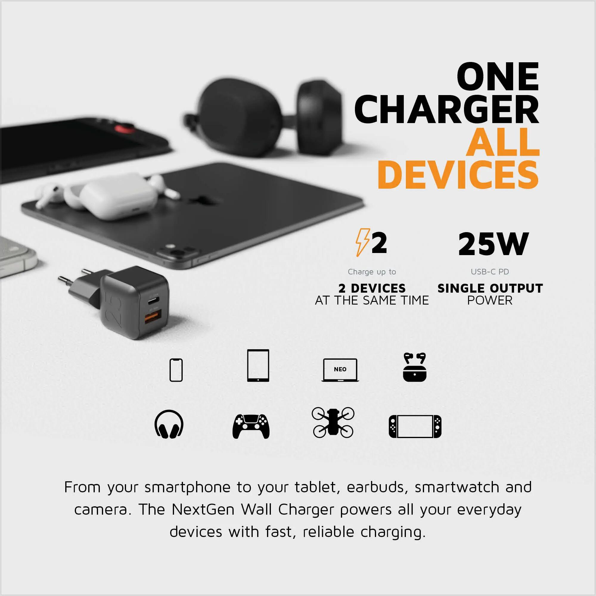 Cargador universal - Adaptador NextGen de 25 W - Cargador - Blanco 4/7