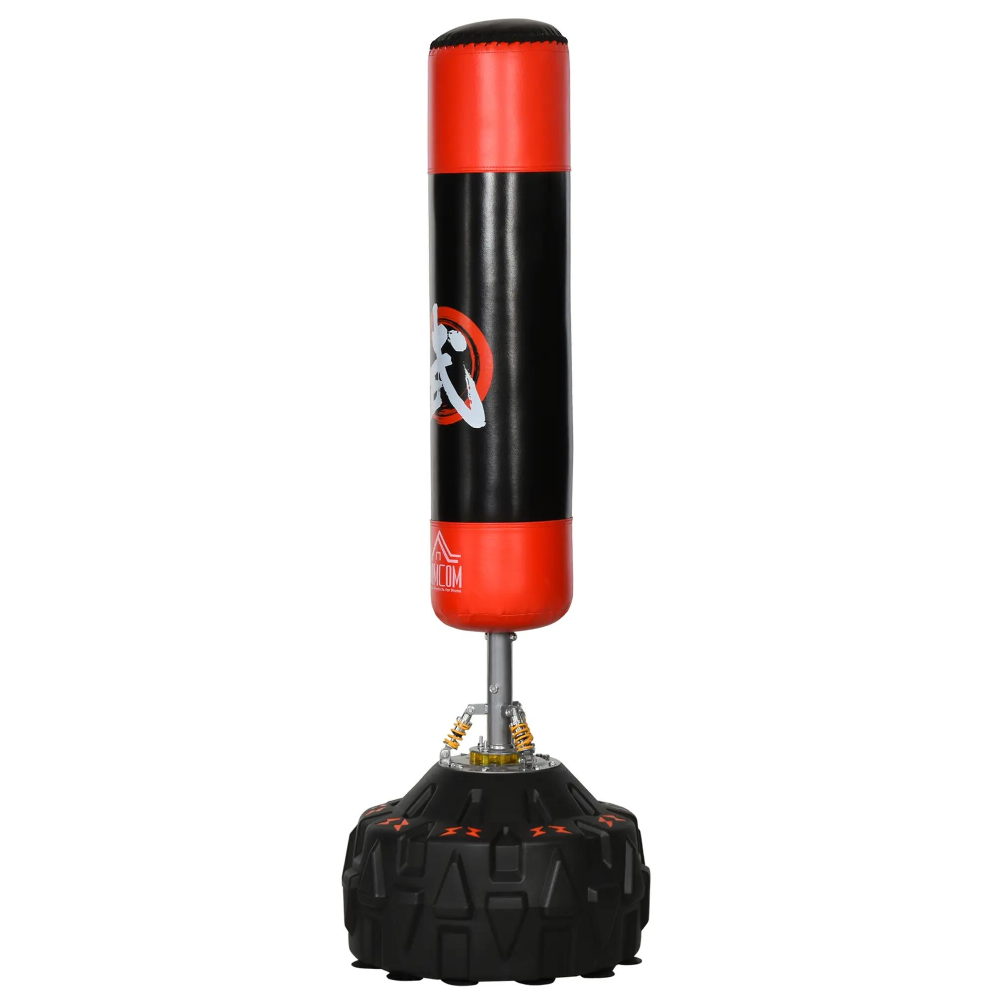 Sac de frappe autoportant - boxe - unisexe - base ventouses, PU - noir/rouge 2/6