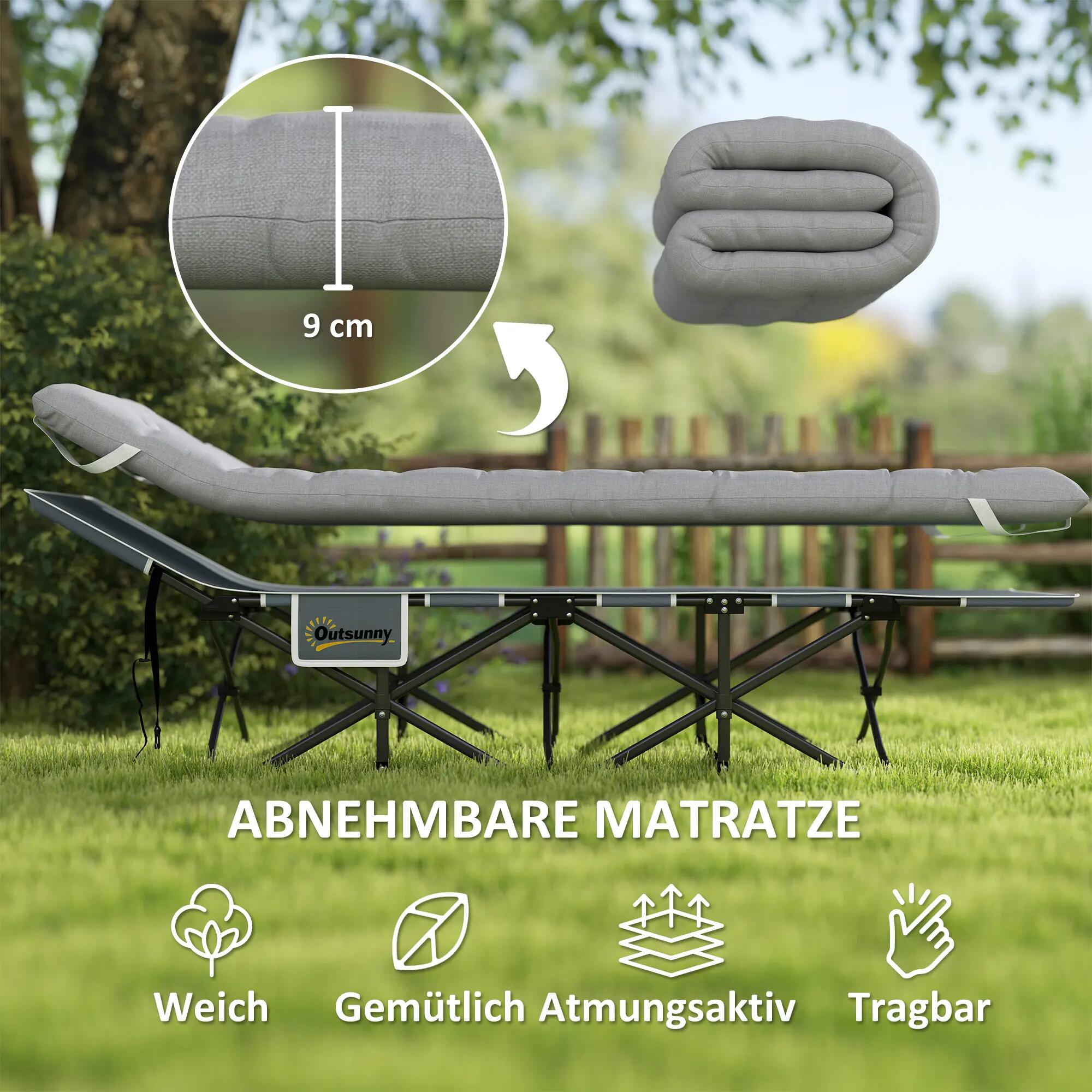 Lit de camp - Camping - Pliable, matelas mousse - Gris clair 6/6
