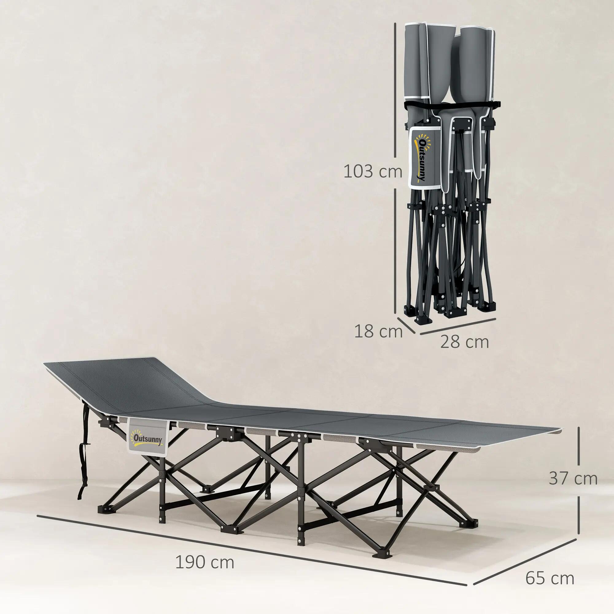 Lit de camp - Camping - Pliable, matelas mousse - Gris clair 5/6