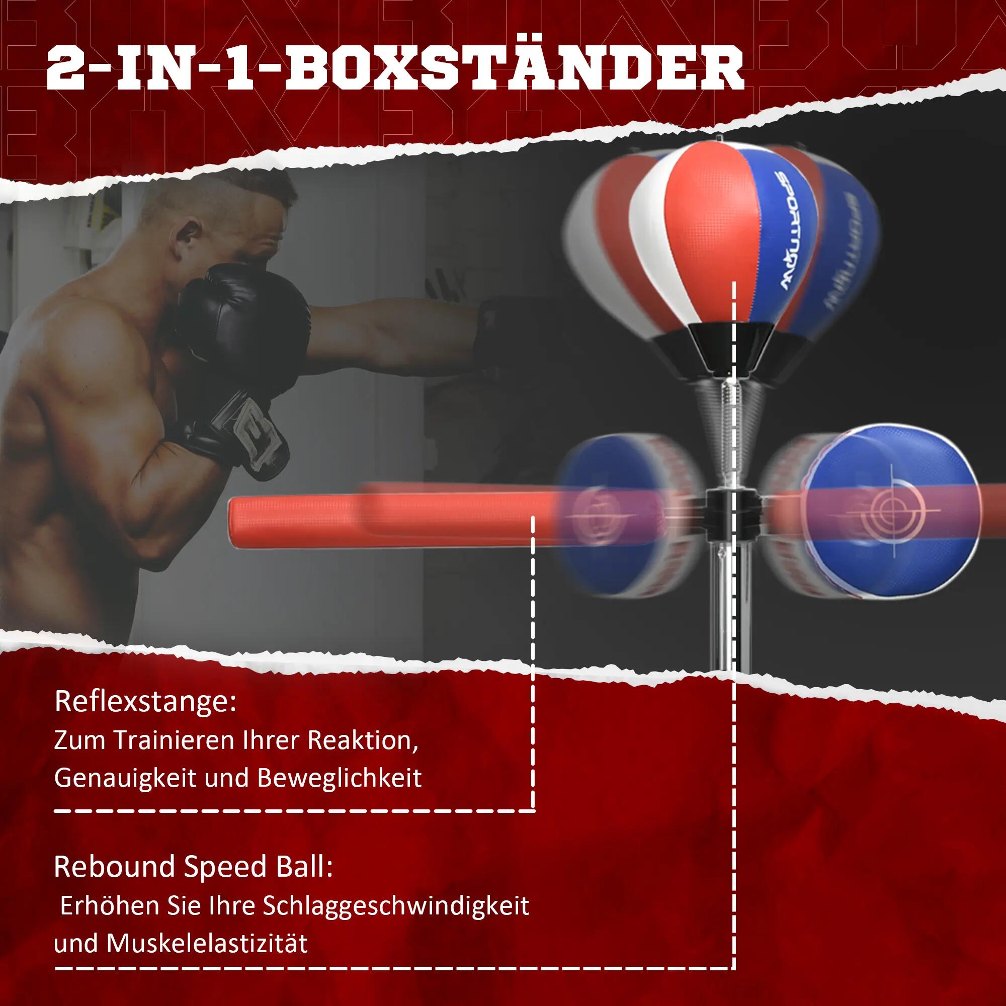 support de boxe - boxing - unisexe - réglable, base lestable - noir 6/6