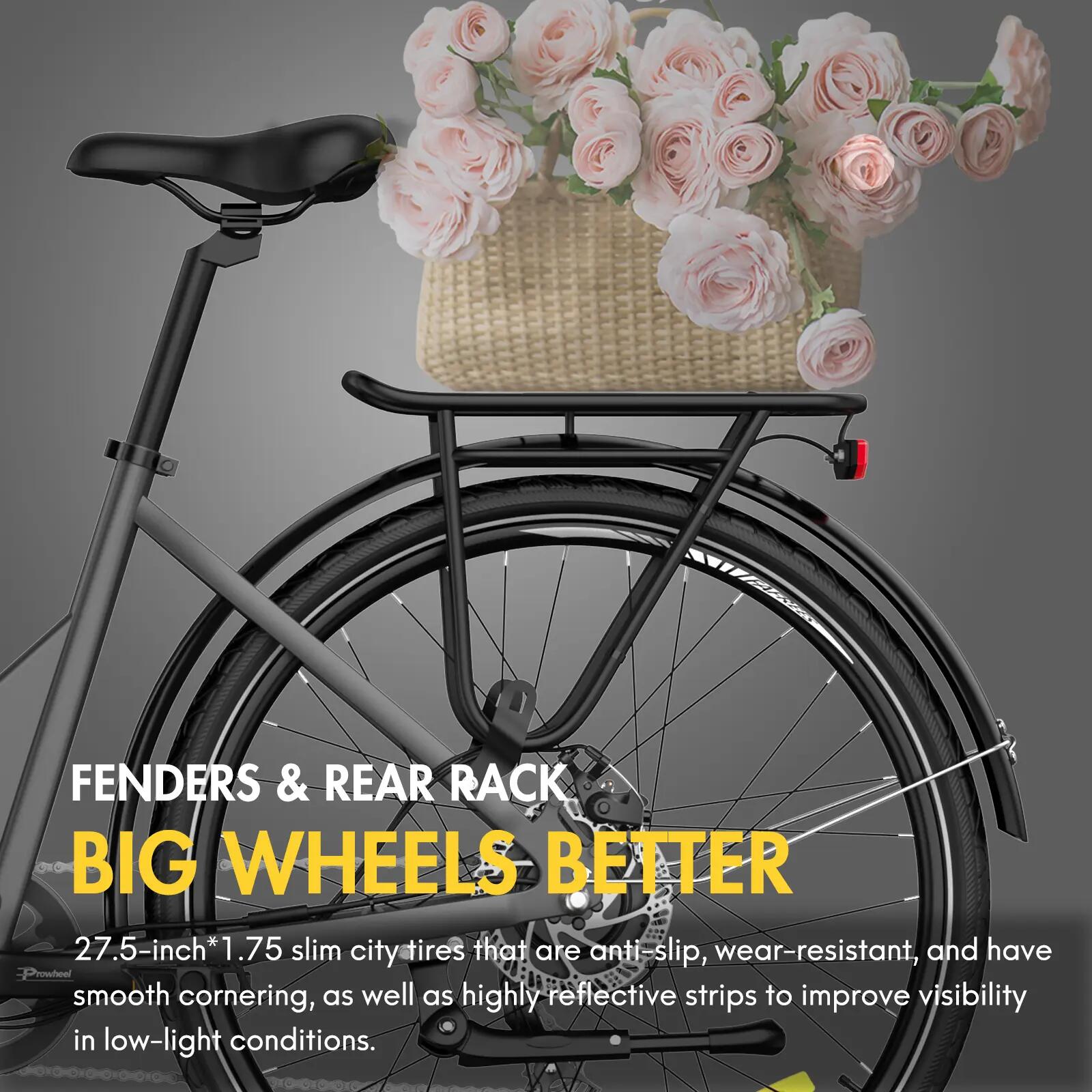 Bicicleta elétrica urbana FAFREES F28 Pro, bateria 36V 15Ah, pneus de 27,5 poleg 8/10