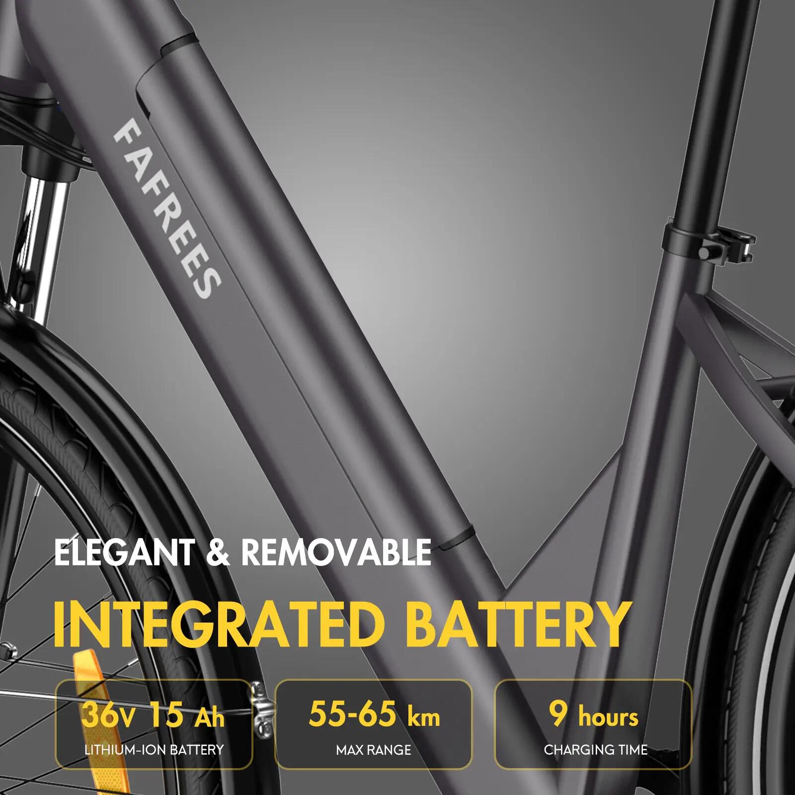 Bicicleta elétrica urbana FAFREES F28 Pro, bateria 36V 15Ah, pneus de 27,5 poleg 6/10