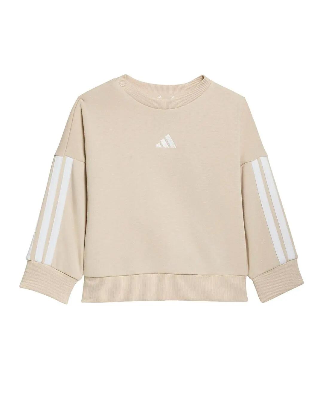 Set per bambino Adidas 3 strisce beige. 2/7