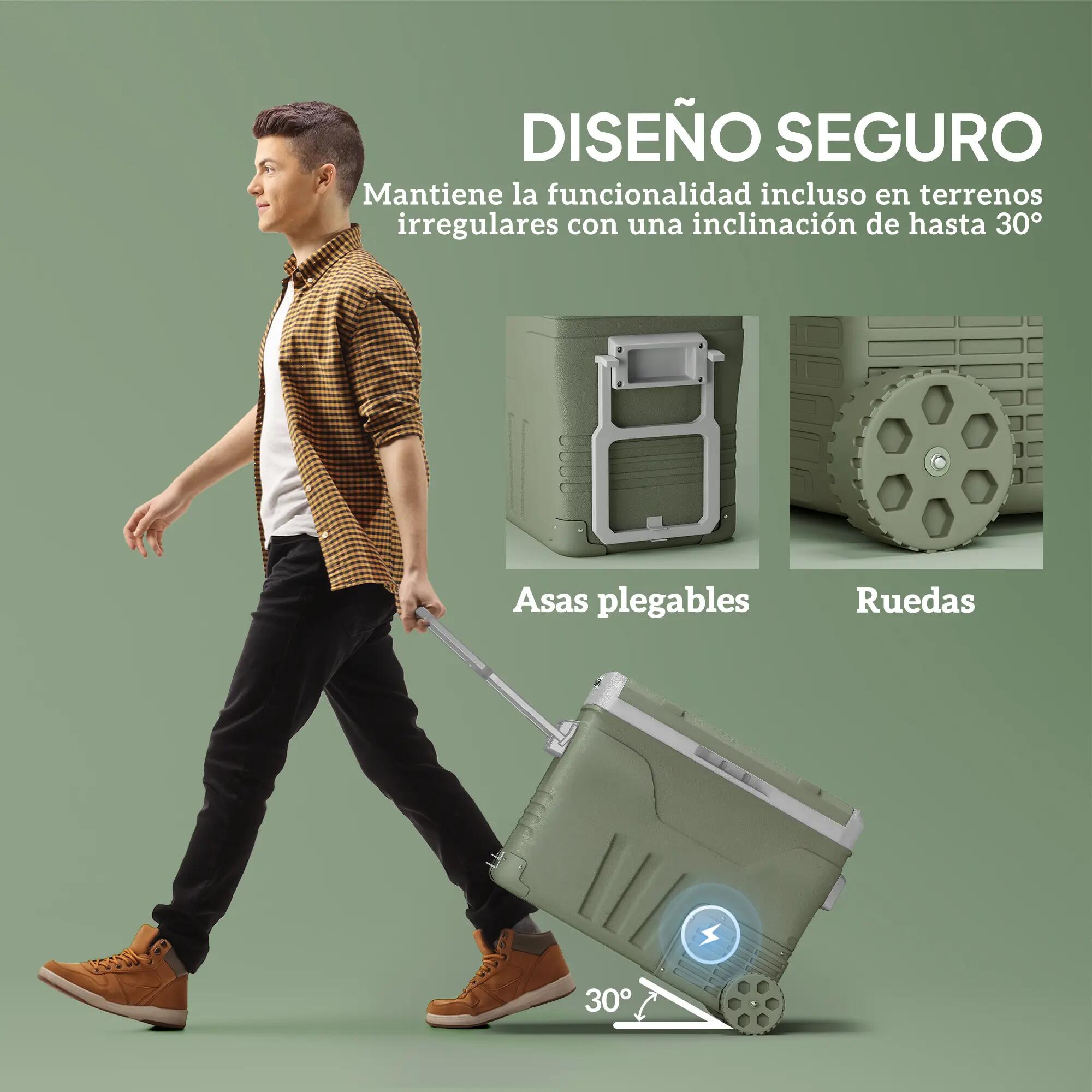 Nevera Portátil Outsunny 64.5x43.5x53 cm Verde 4/5