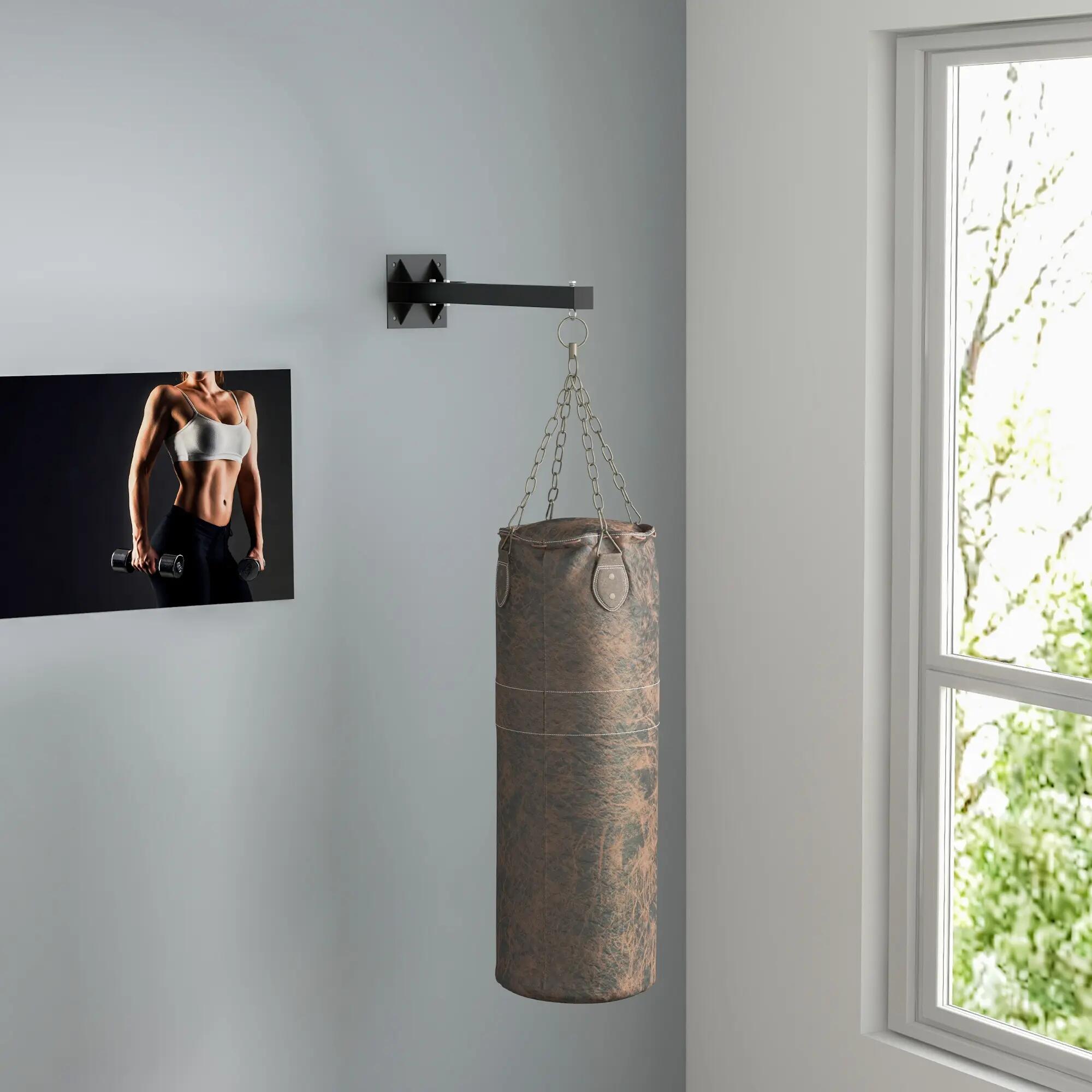 Support mural sac de frappe - boxe - 9 positions - noir 4/6