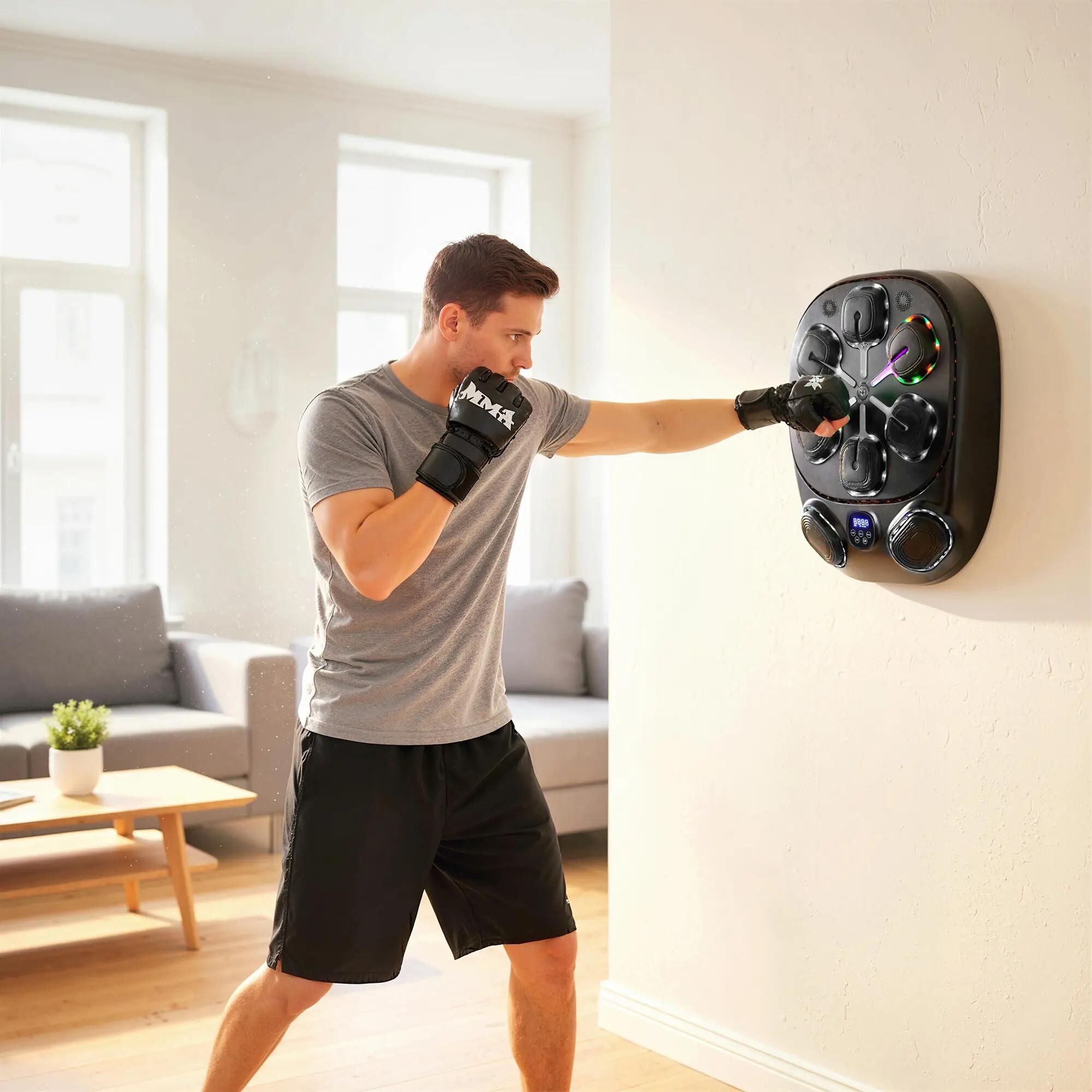 Machine de boxe musicale, machine de boxe électronique à LED avec double zone de 4/9