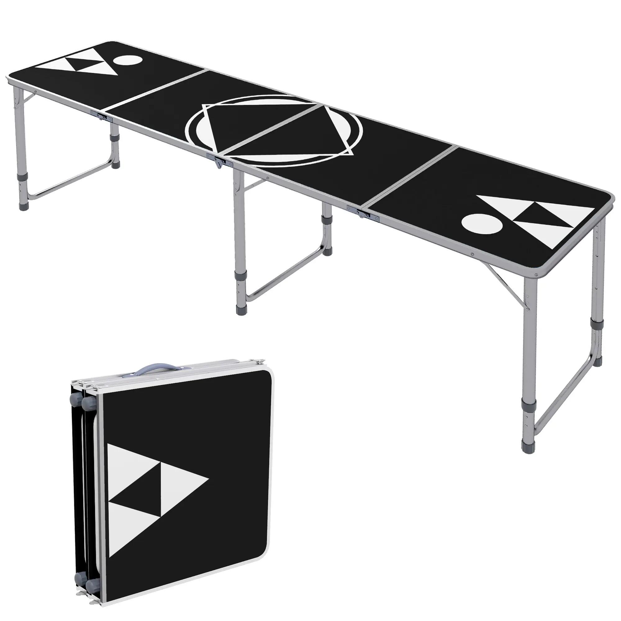 Table de camping pliante, légère, réglable en hauteur, structure en aluminium 2/9