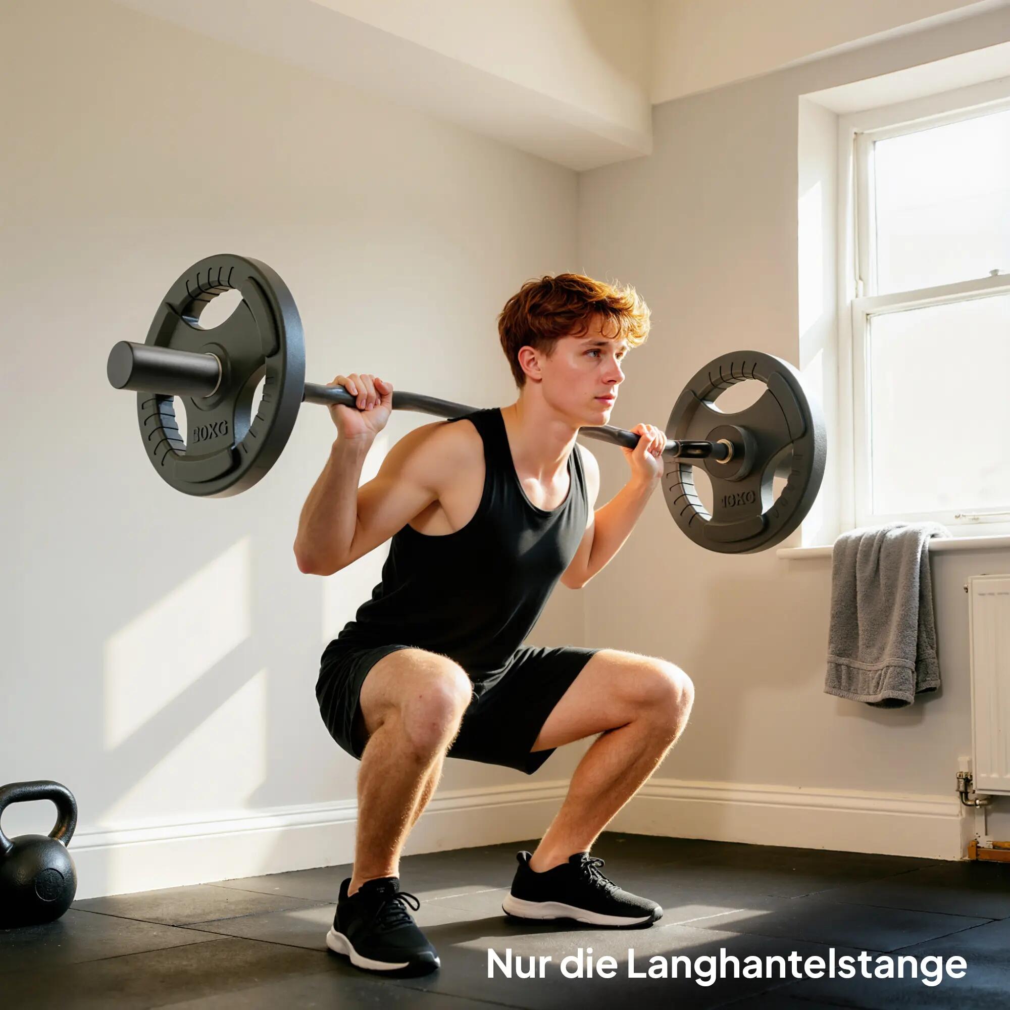 barre curl - haltérophilie - acier, manchons olympiques - noir 3/6