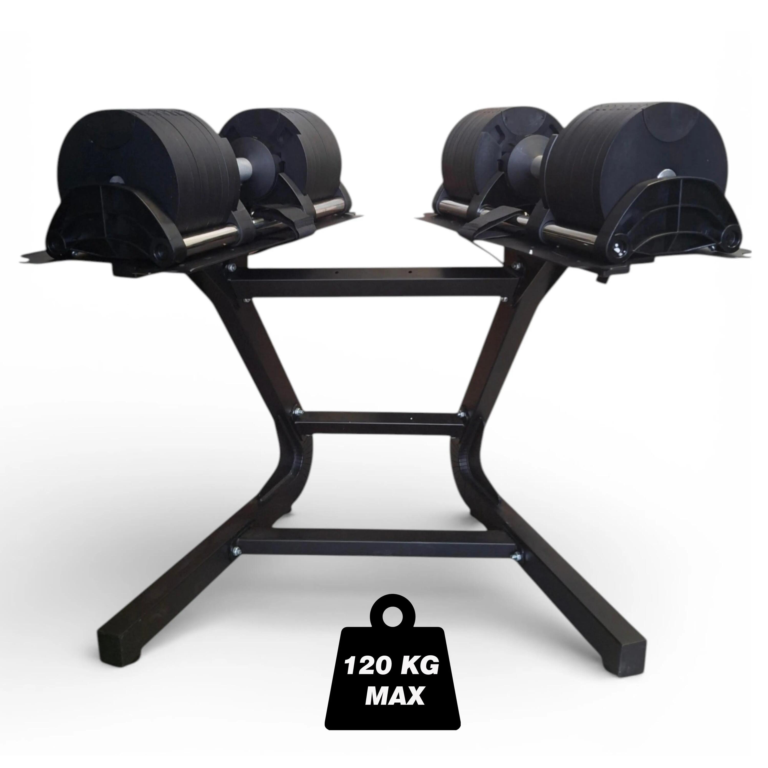Supporto Porta Manubri Regolabili Robusto e Salvaspazio per Home Gym 7/8