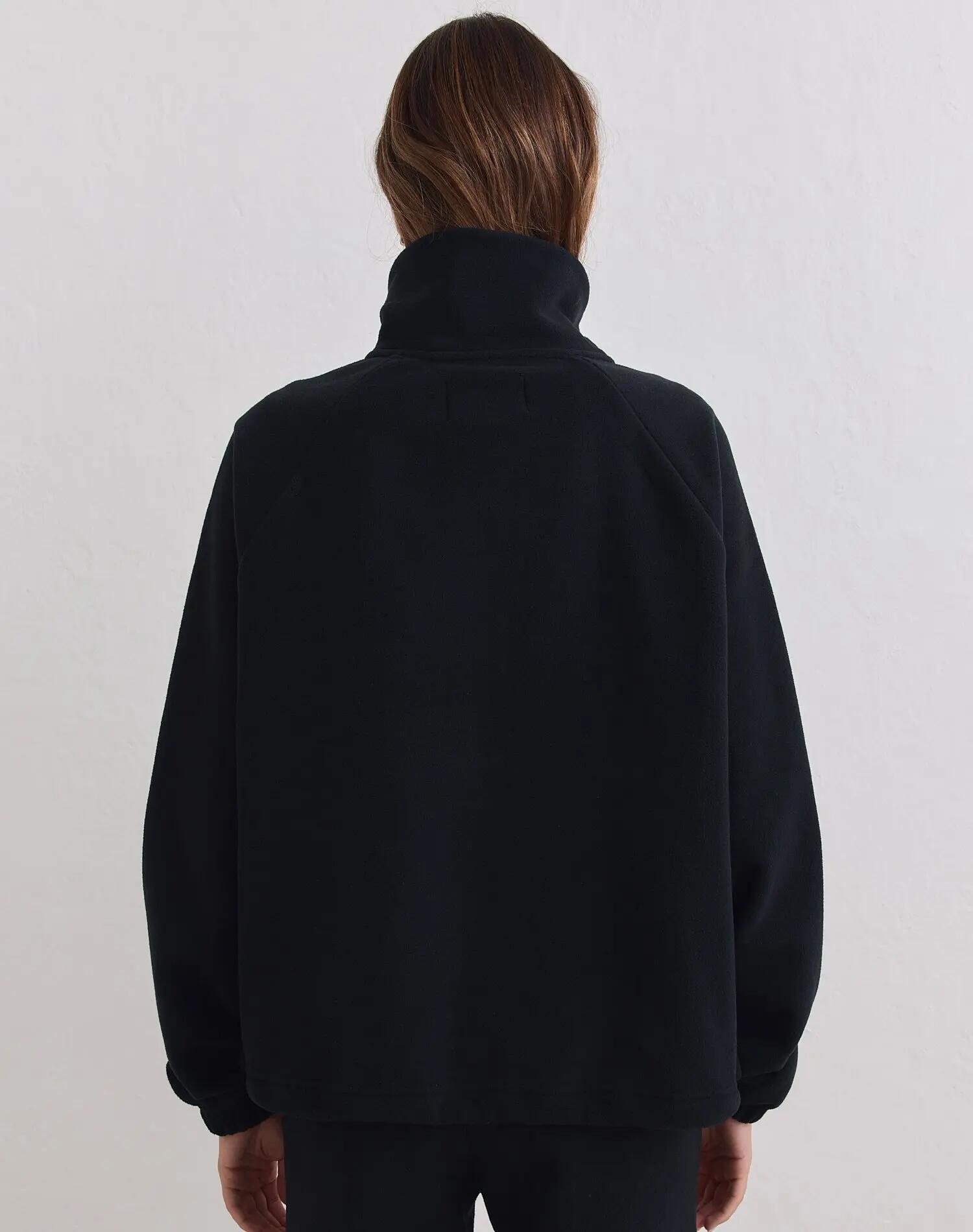 Damen Fleecejacke mit Reißverschluss Schwarz 2/5