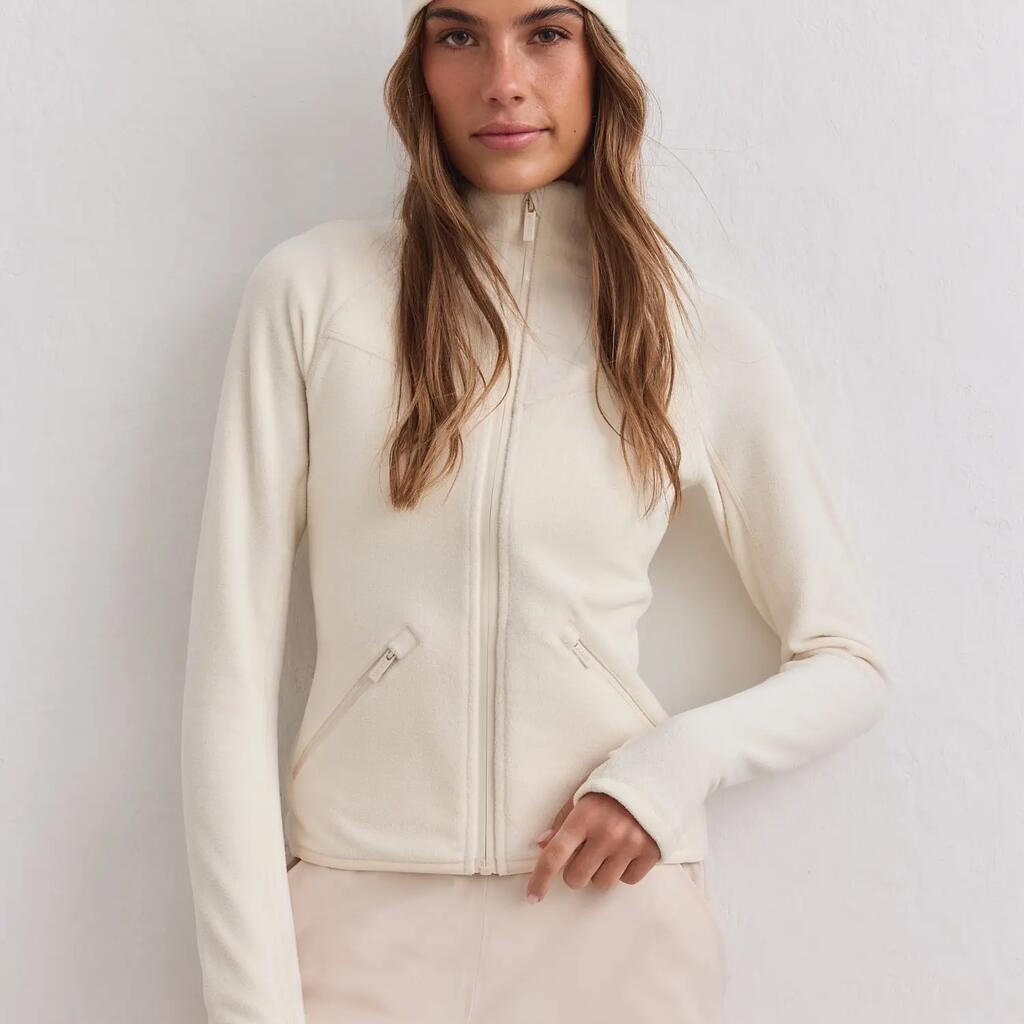 Women's Jacket Stretch Fleece Zip Cream