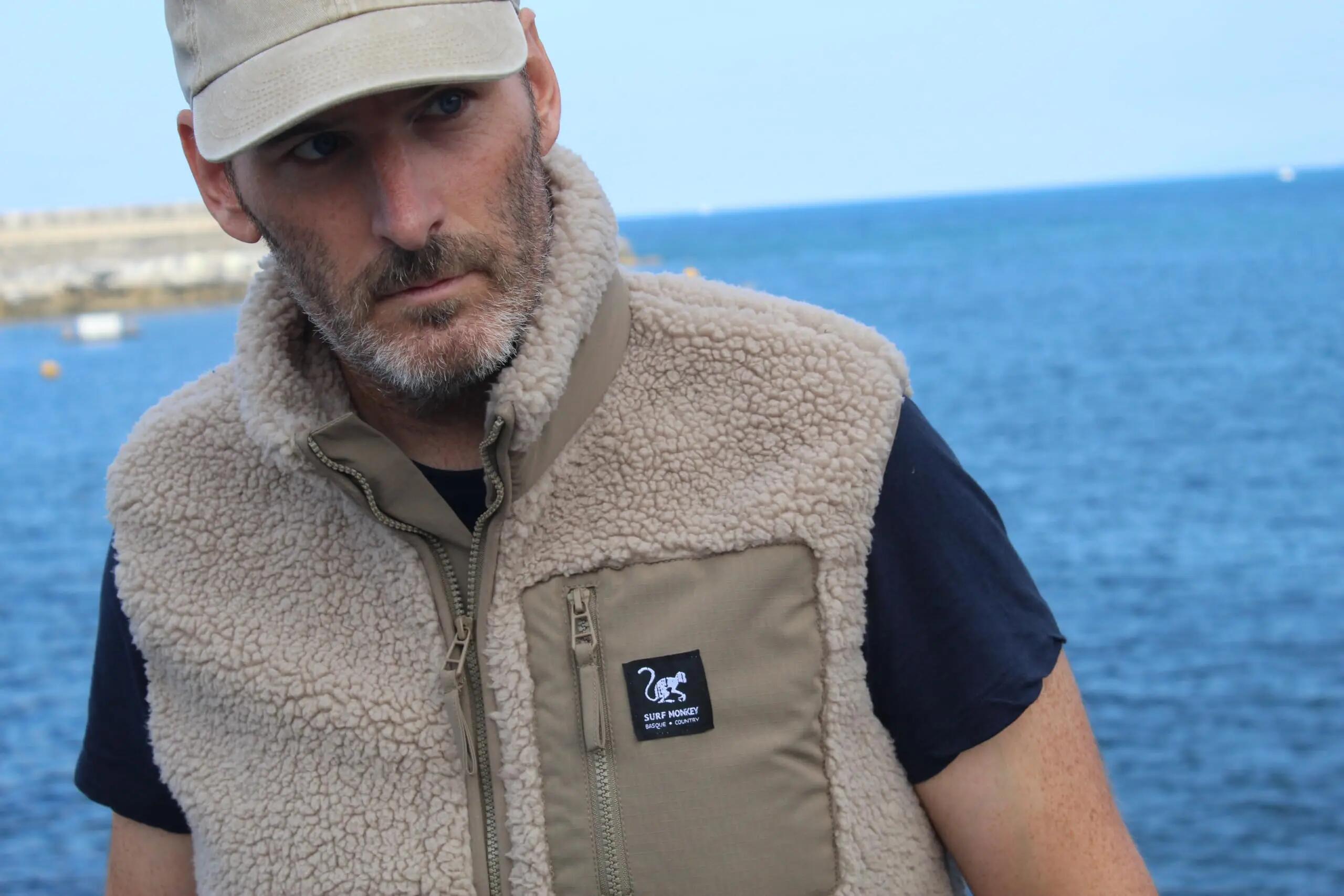 Unisex - surf - sherpa weste - warm und weich - beige cashmere 3/6