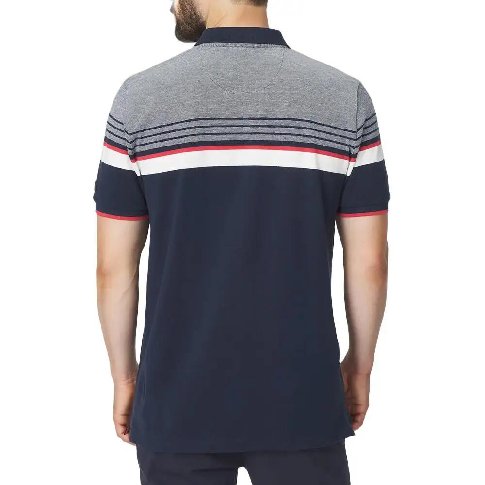 Polo Uomo TBS ELTONPOL a Righe Marine, Bianche e Rosa 3/5